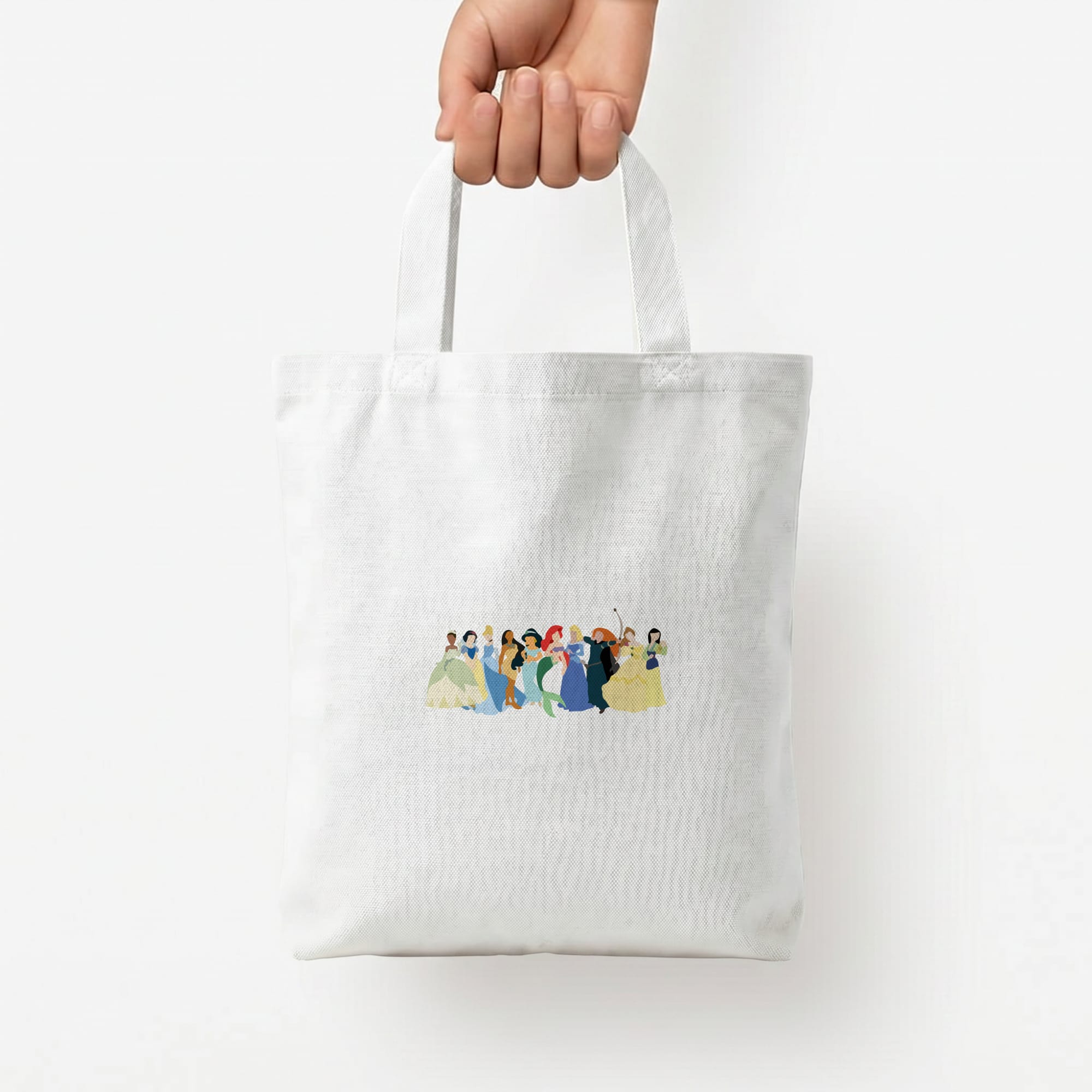 Fairytale Princesses Cast Tote Bag — White / Small