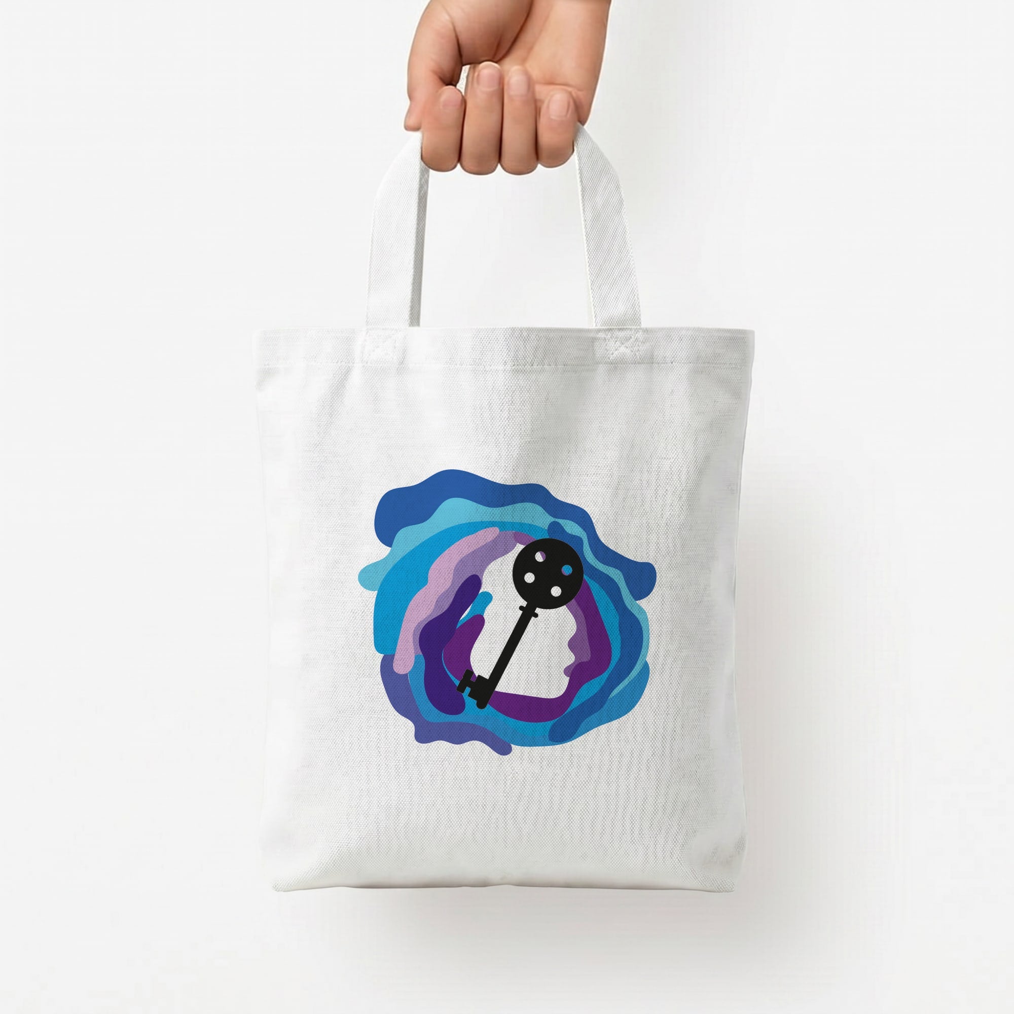Coraline Key Tote Bag — White / Small