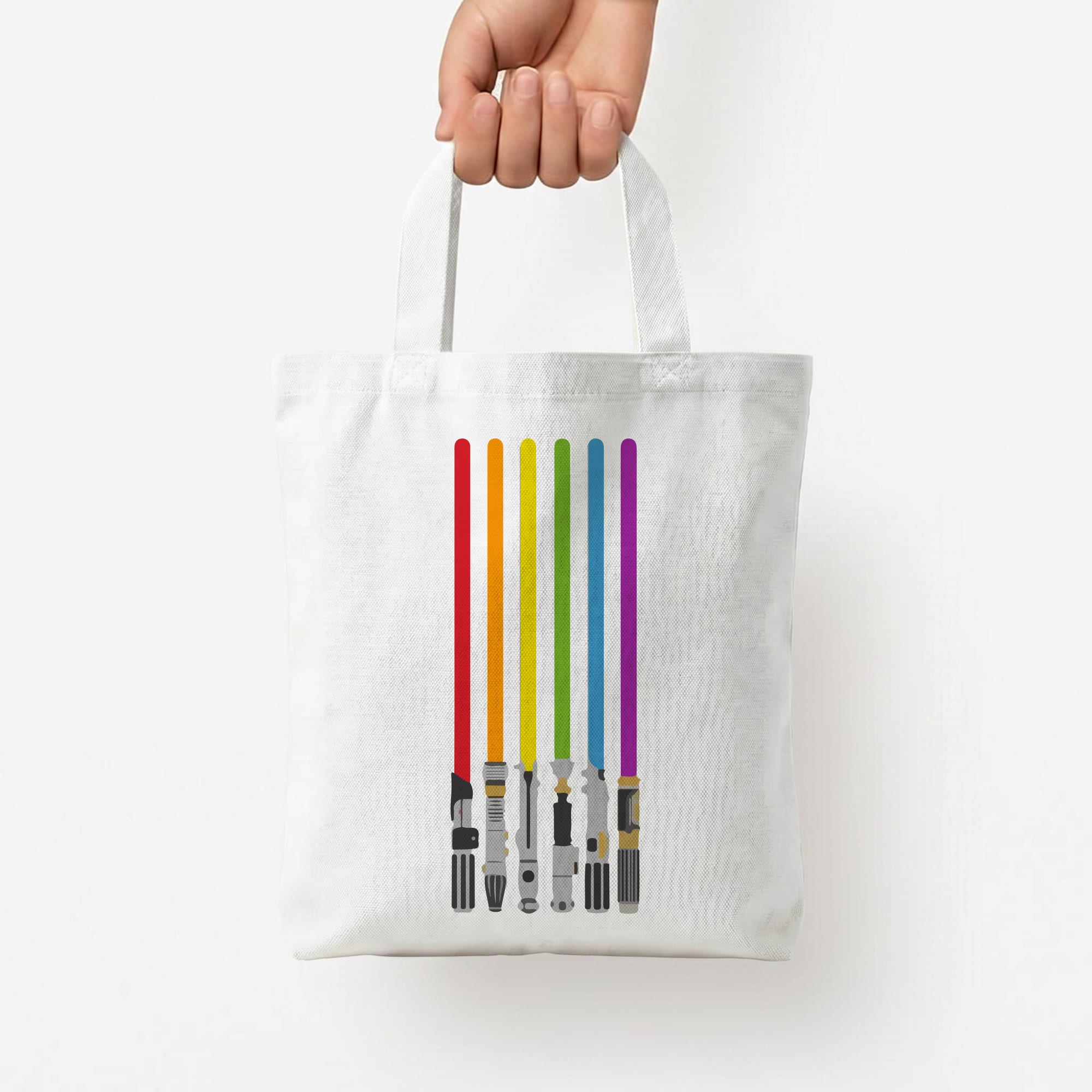 Lightsabers Tote Bag — White / Small