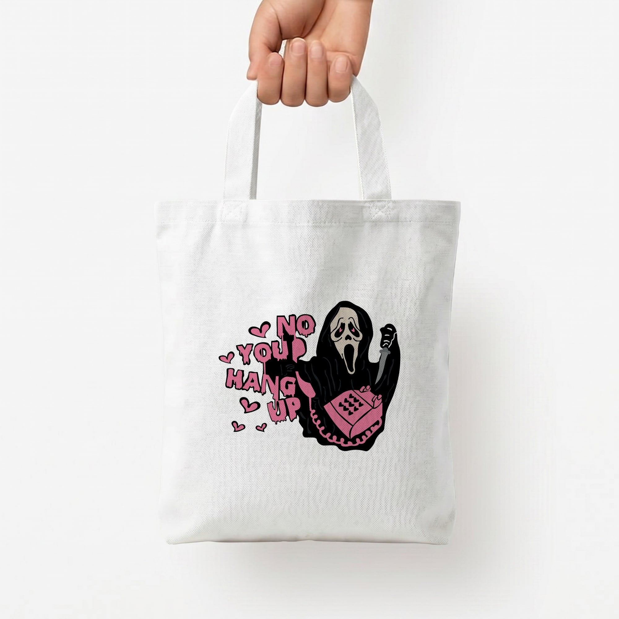 No You Hang Up - Halloween Tote Bag — White / Small