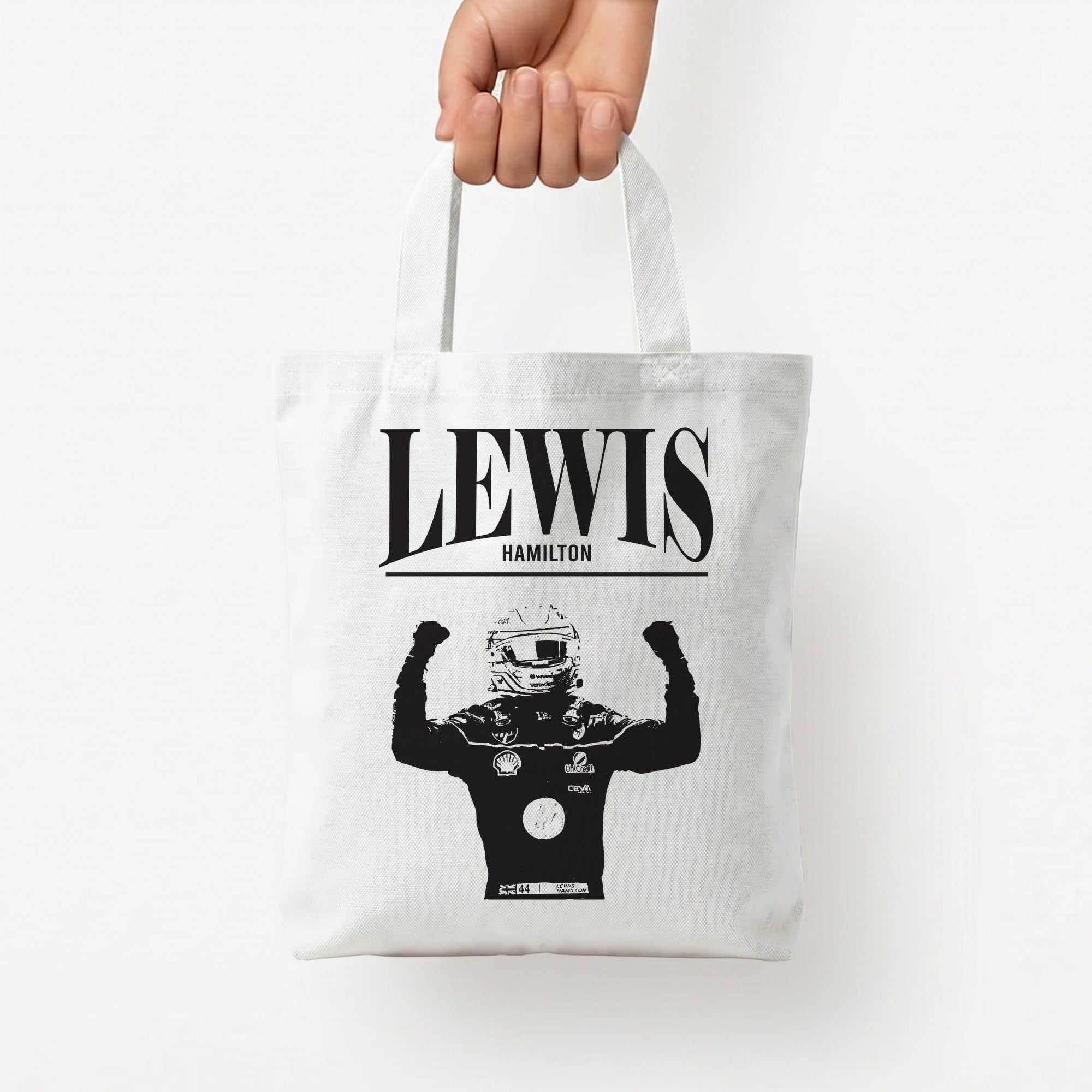 Lewis Red And Gold Tote Bag — White / Small