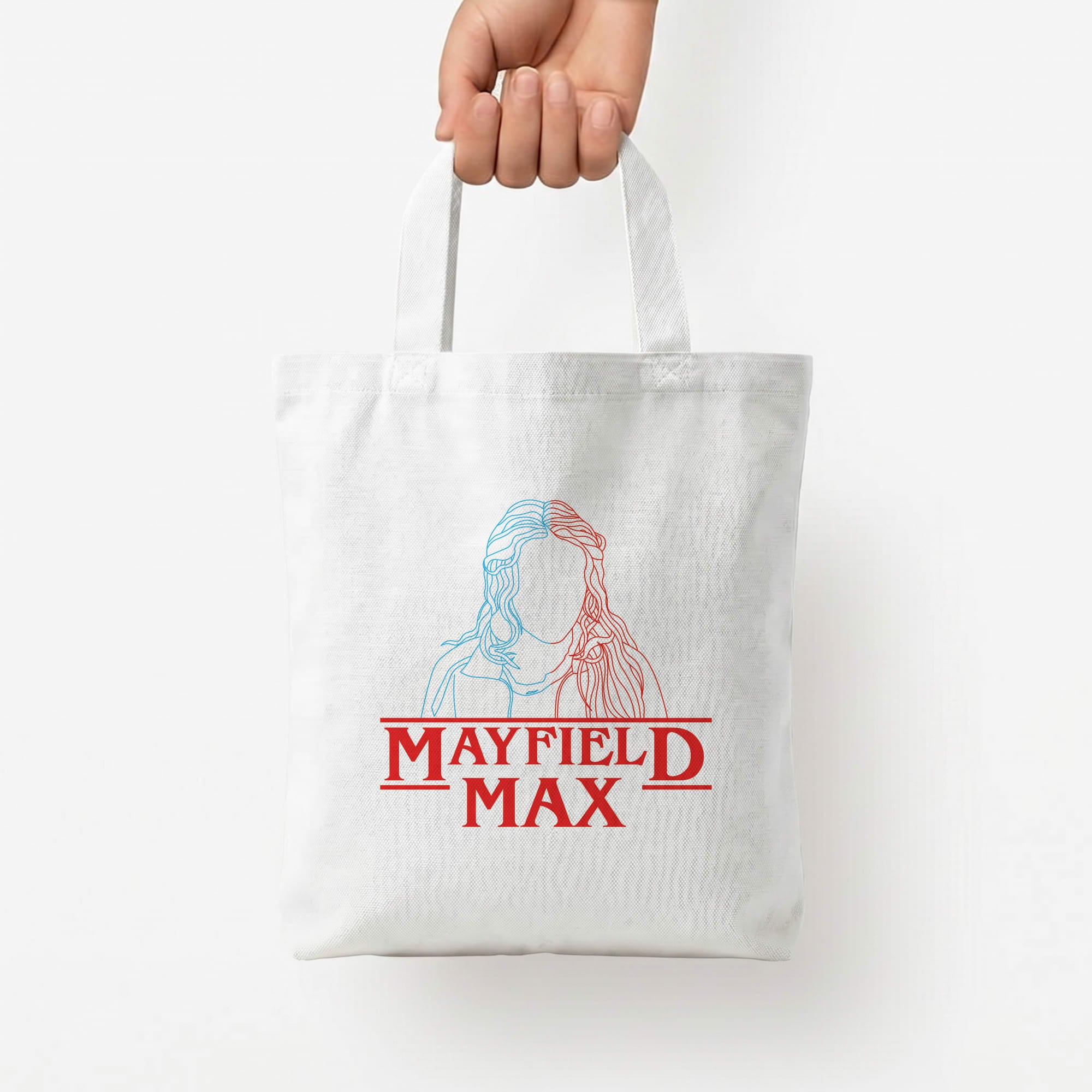 Blue And Red Max Tote Bag — White / Small