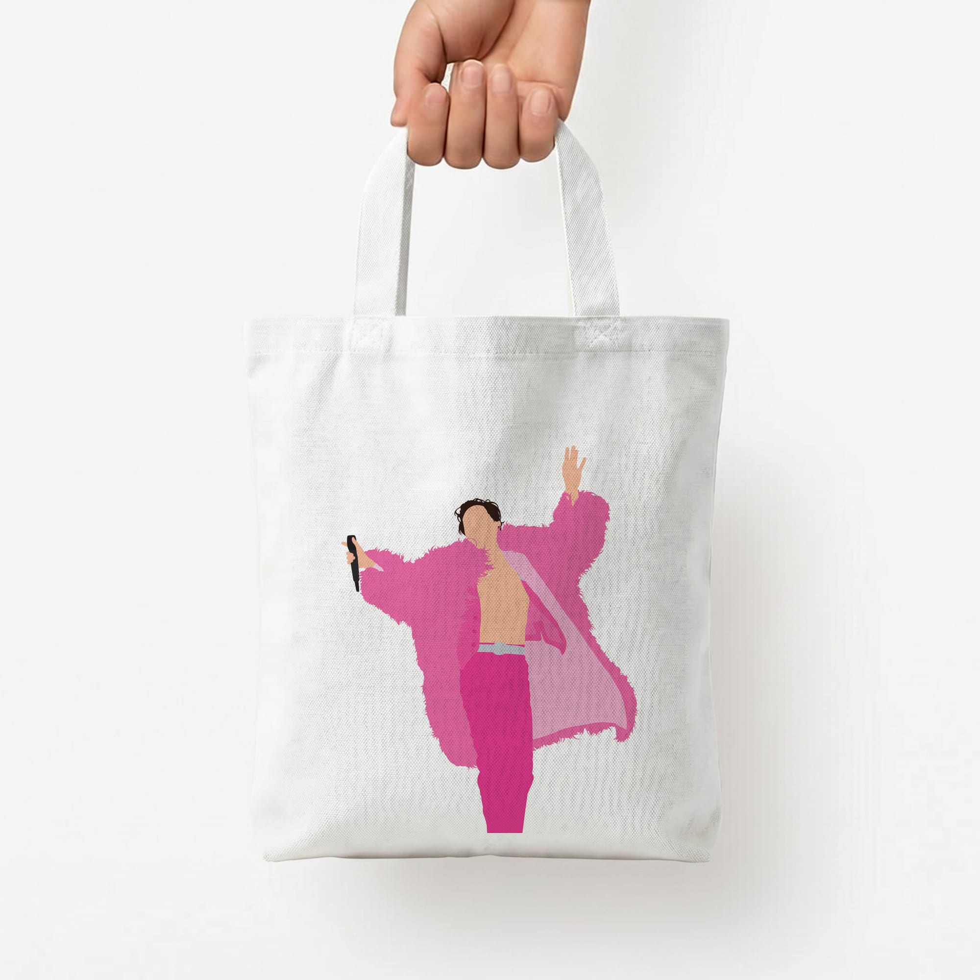 Harry Pink Coat Tote Bag — White / Small