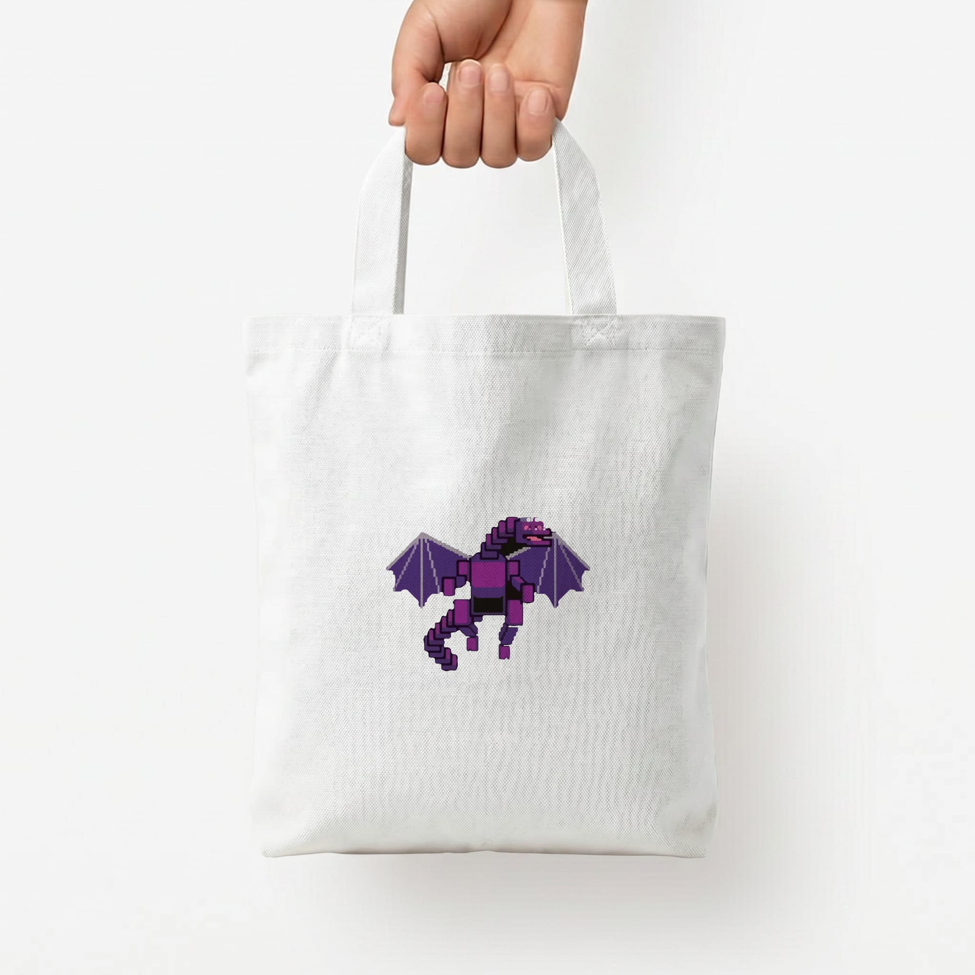Ender Dragon Tote Bag — White / Small