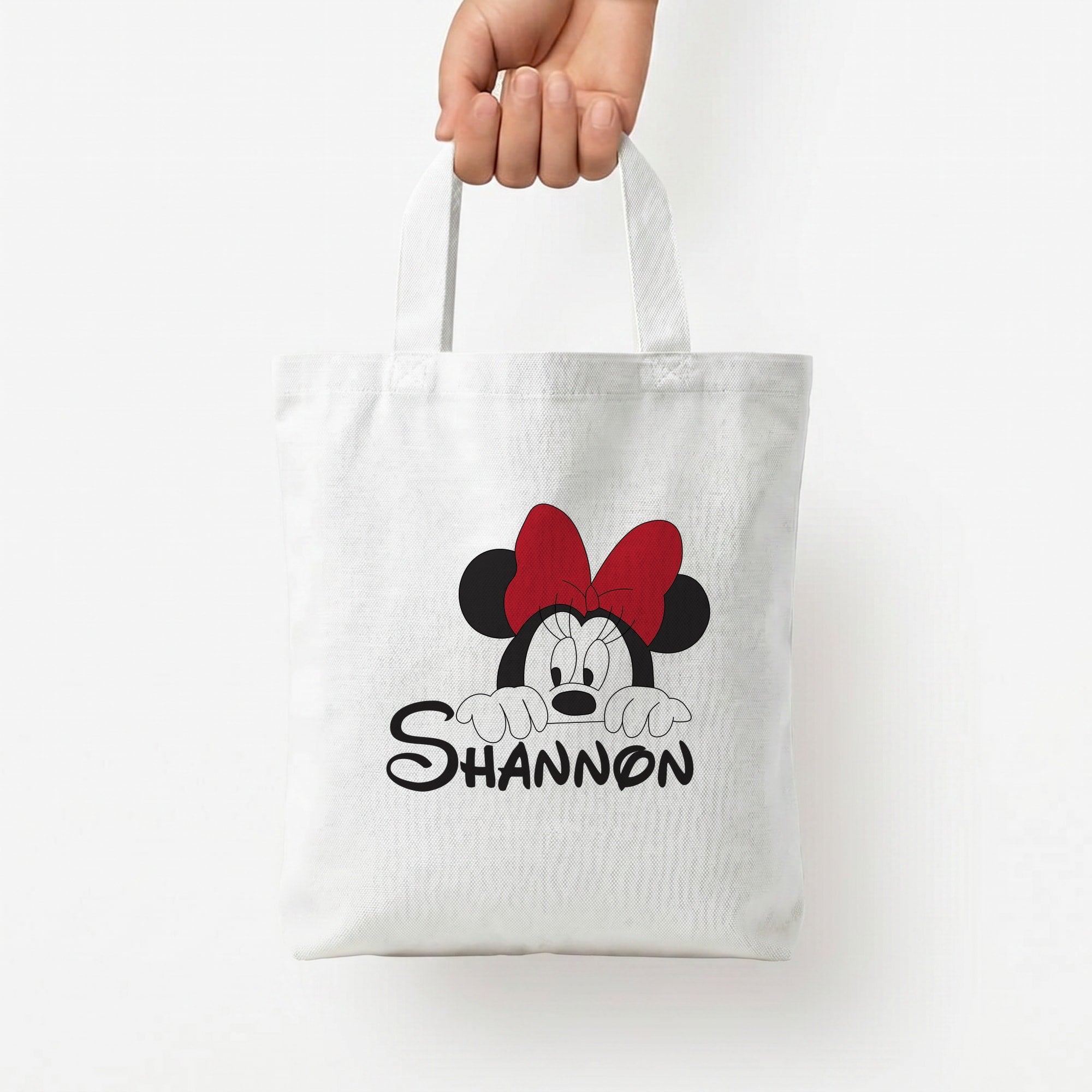 Minnie Mouse - Personalised Fairytale Tote Bag — White / Small