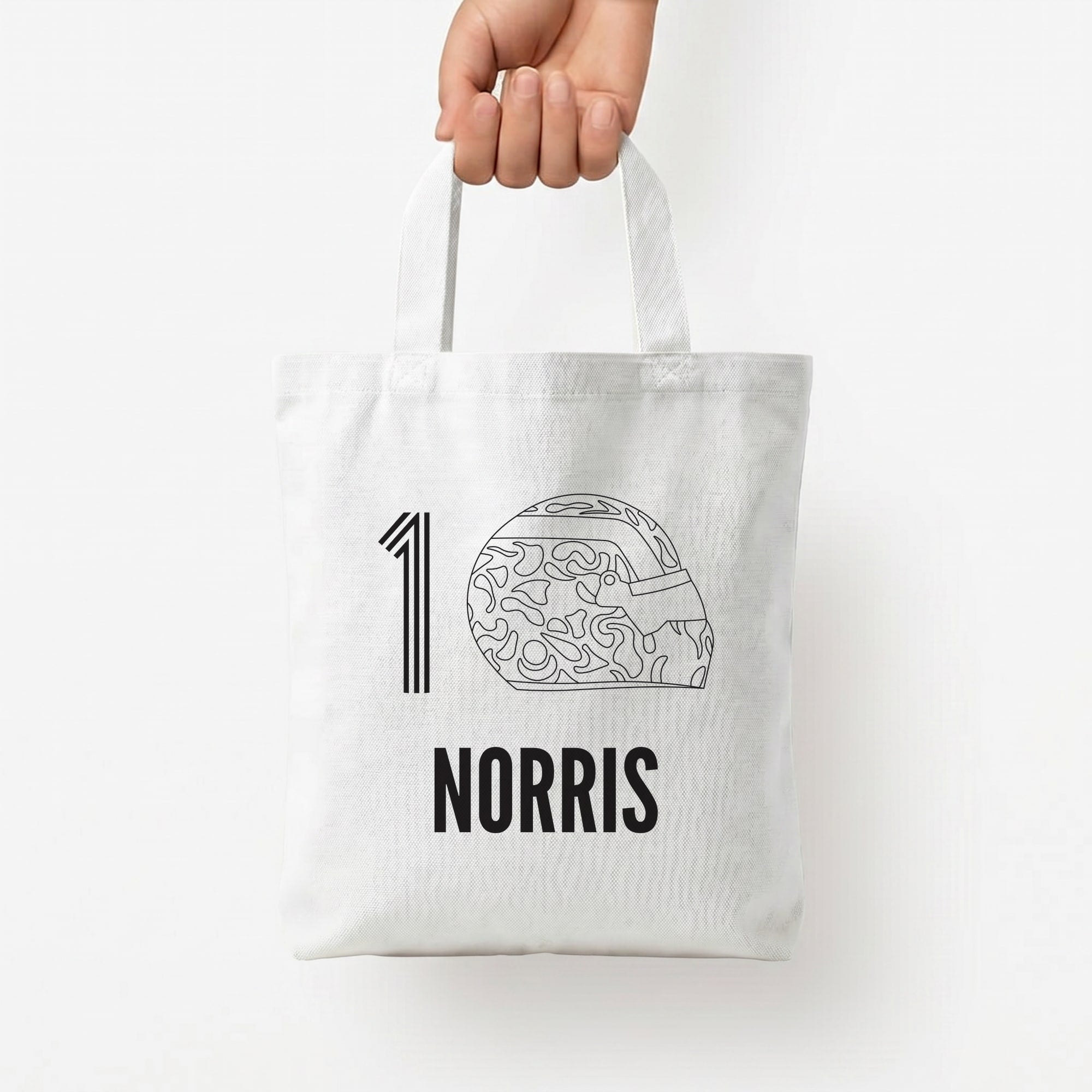 Norris Helmet 2026 Tote Bag — White / Small