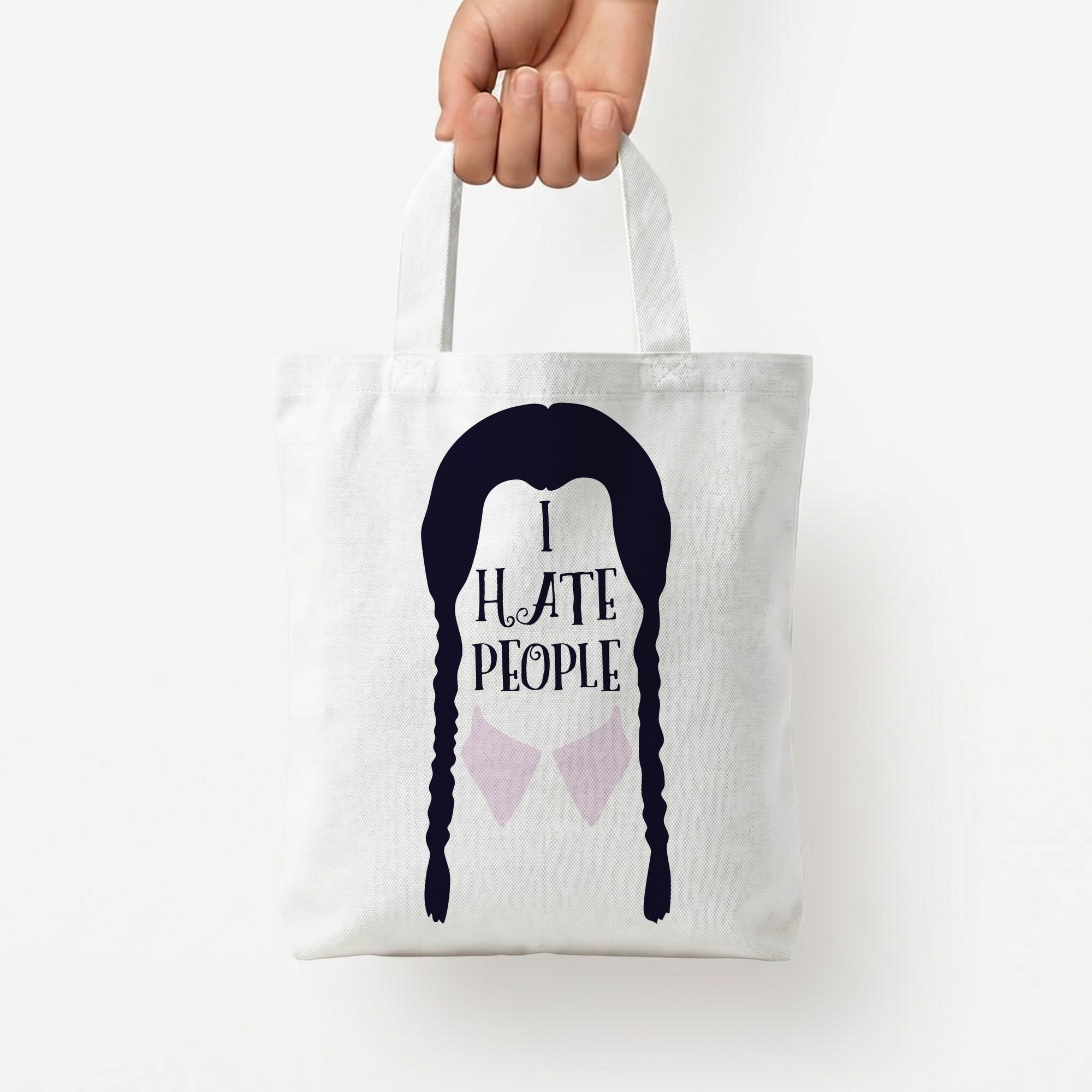 I Hate People Tote Bag — White / Small