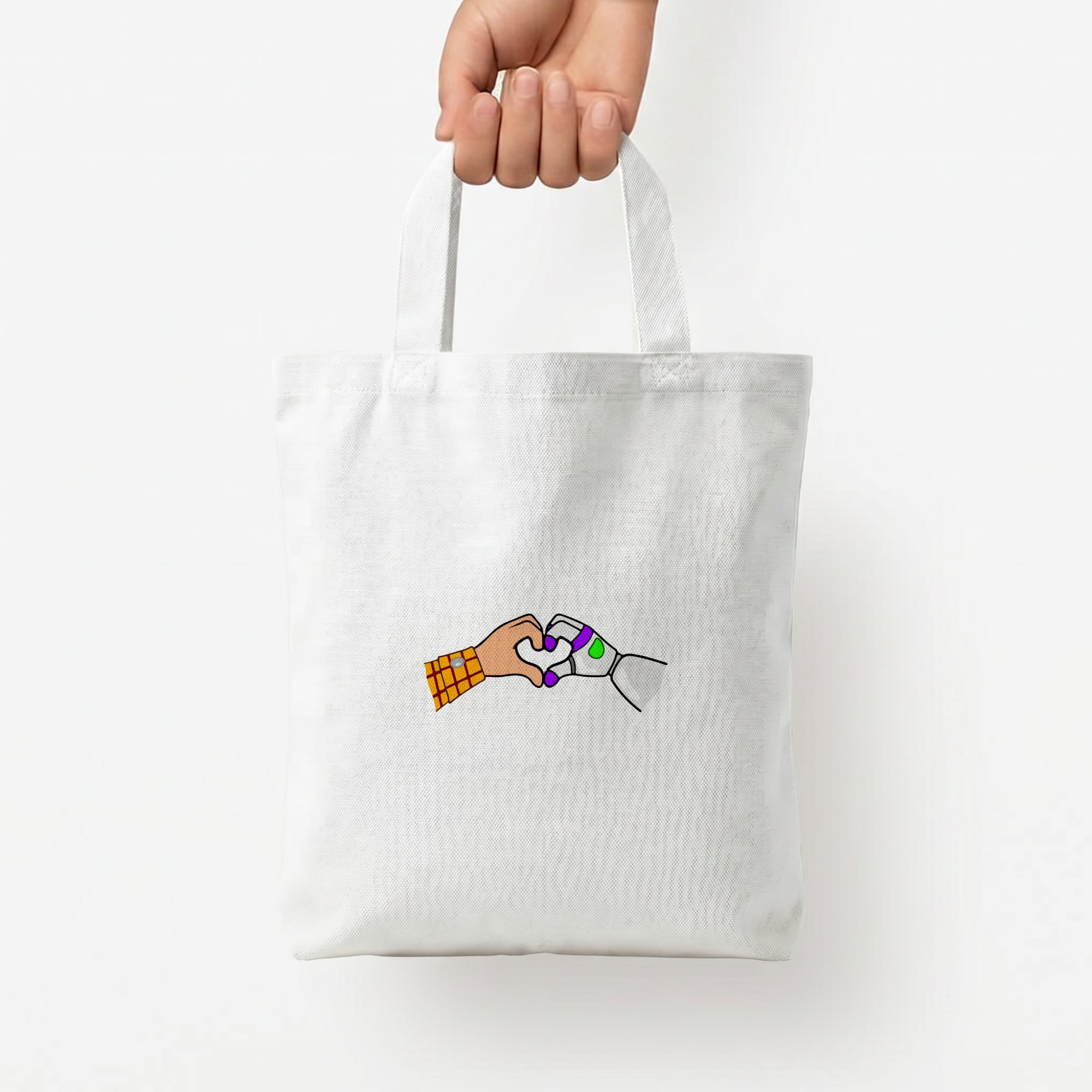 Woody And Buzz Love Tote Bag — White / Small