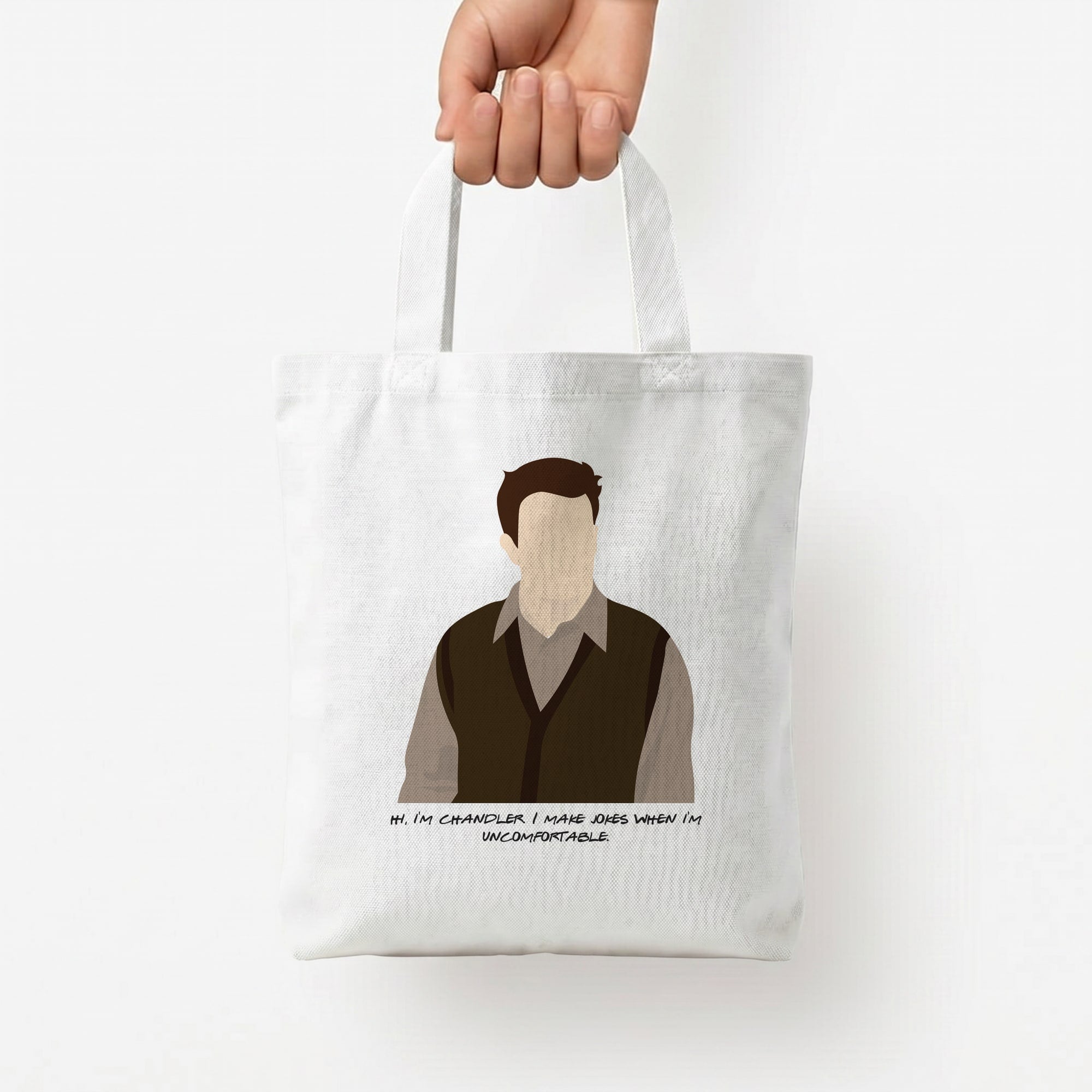 Hi, I'm Chandler Tote Bag — White / Small