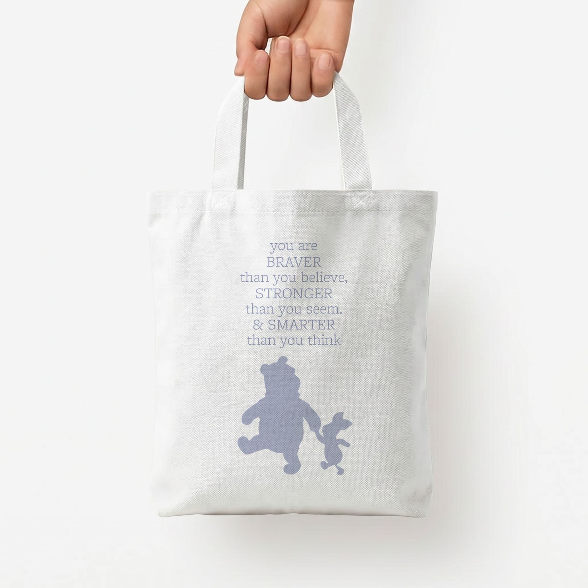 Braver, Stronger, Smarter Tote Bag — White / Small