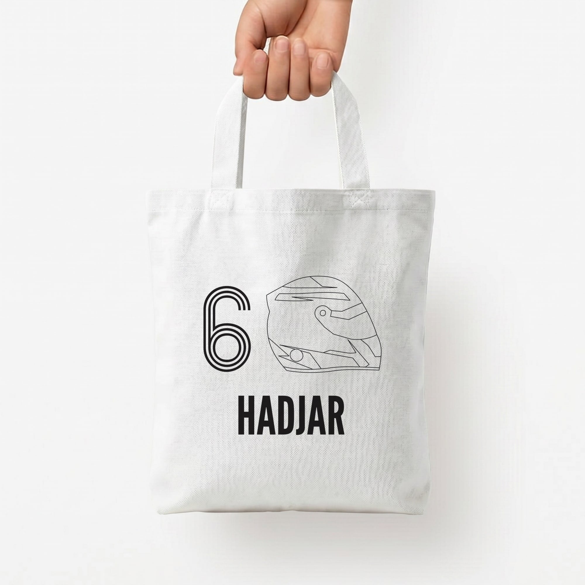 Hadjar Helmet 2026 Tote Bag — White / Small