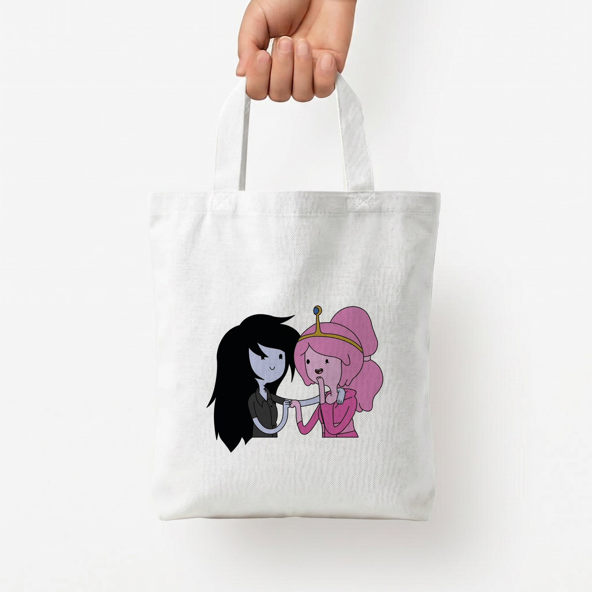 Marceline And Bubblegum Tote Bag — White / Small