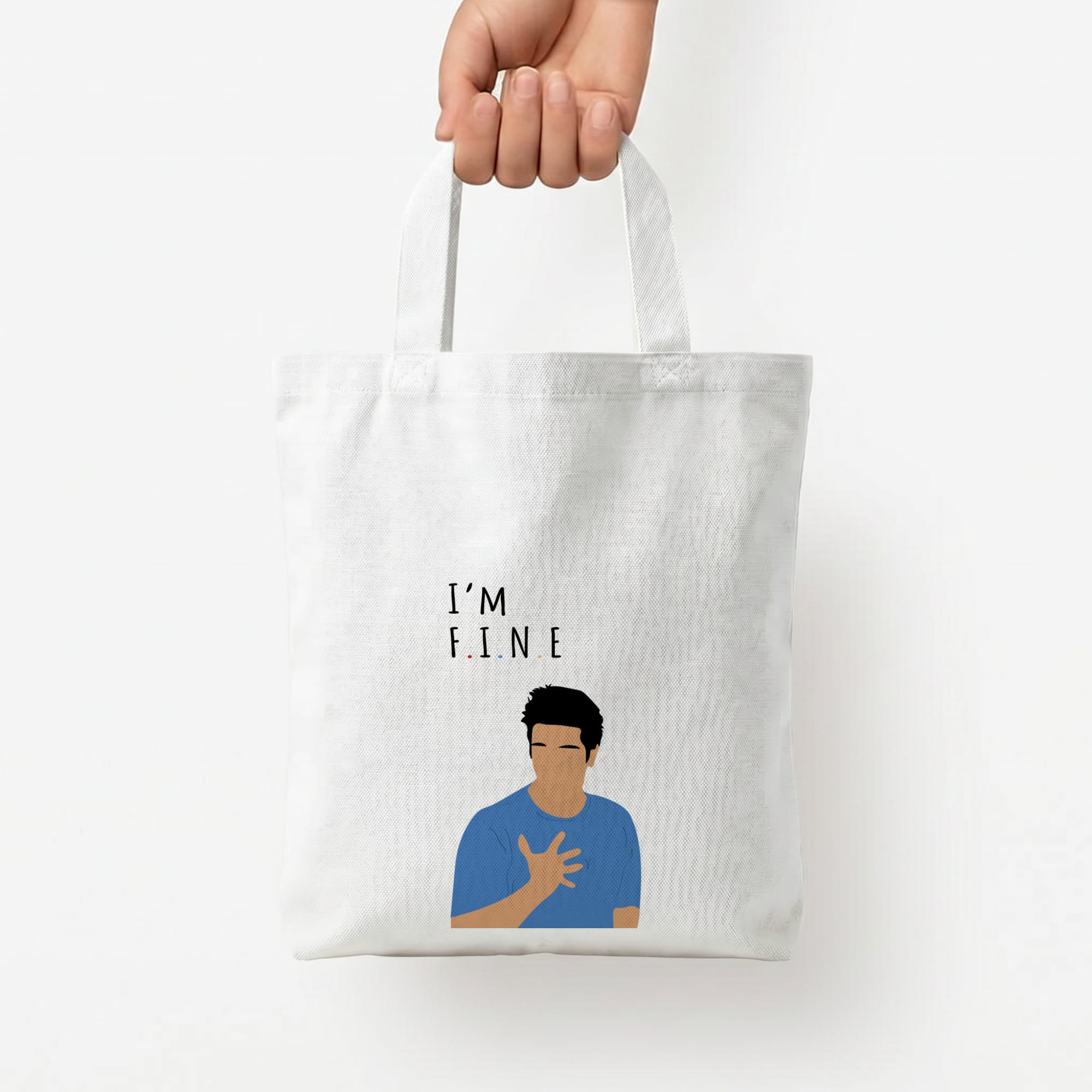 I'm Fine Tote Bag — White / Small