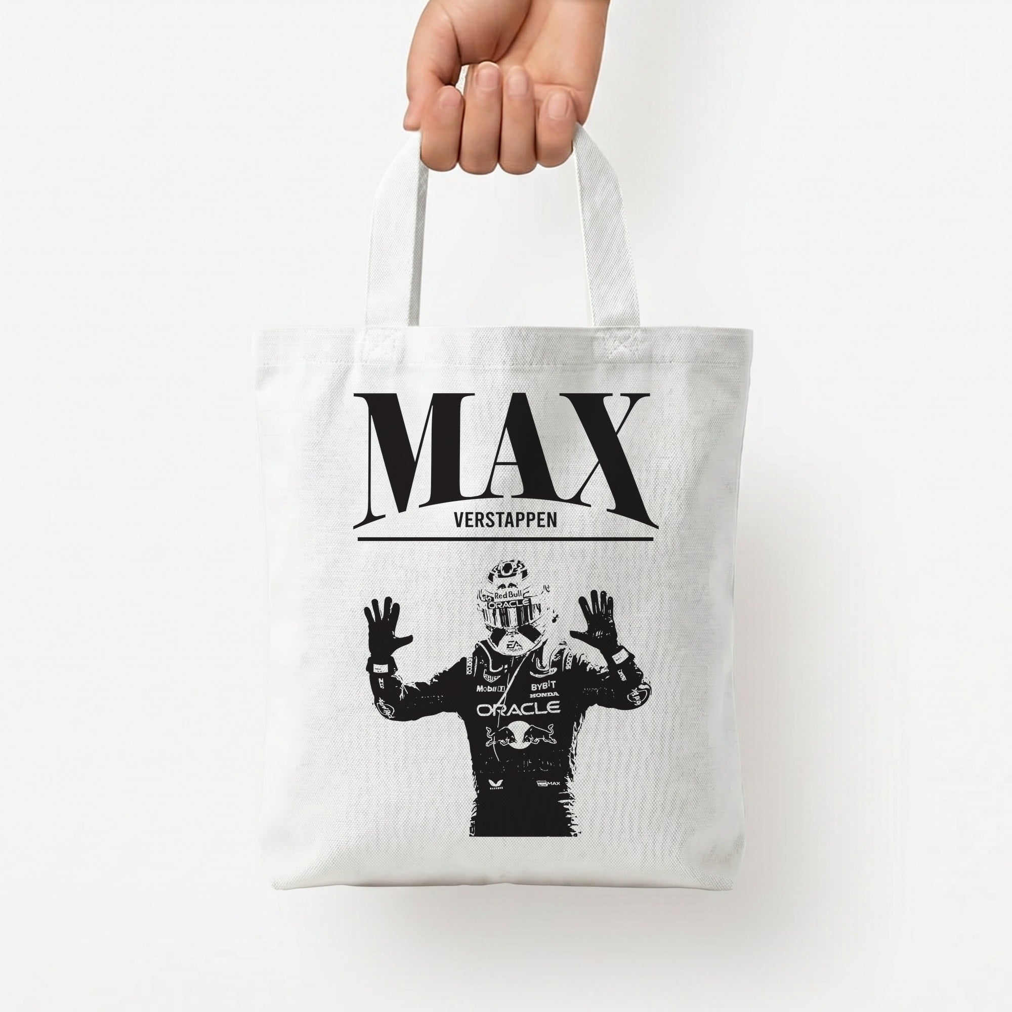 Max Blue And Red Tote Bag — White / Small