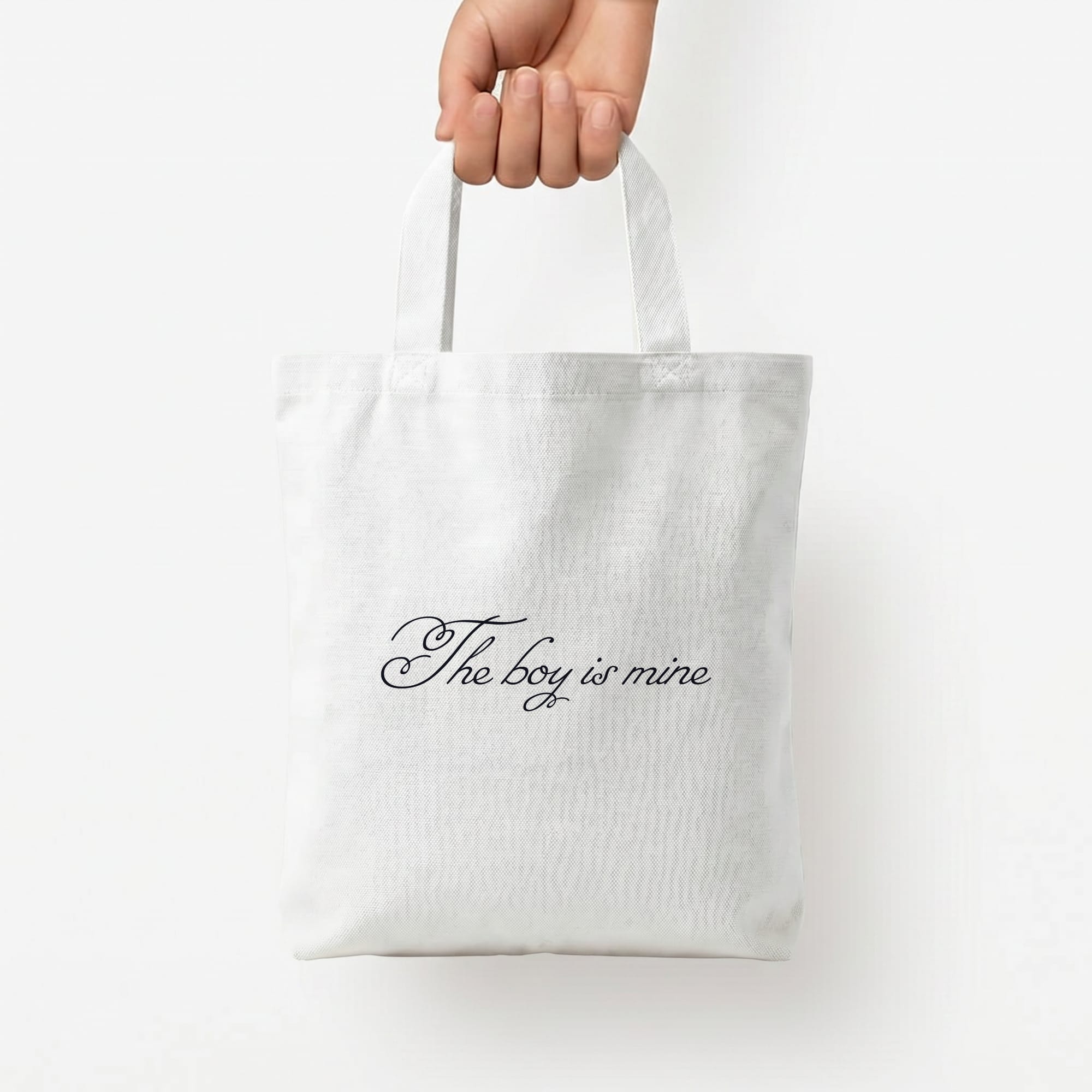 The Boy Is Mine Tote Bag — White / Small