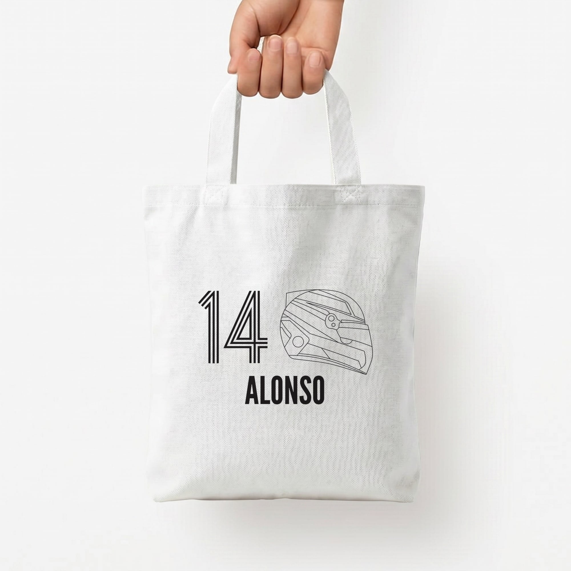 Alonso Helmet 2026 Tote Bag — White / Small