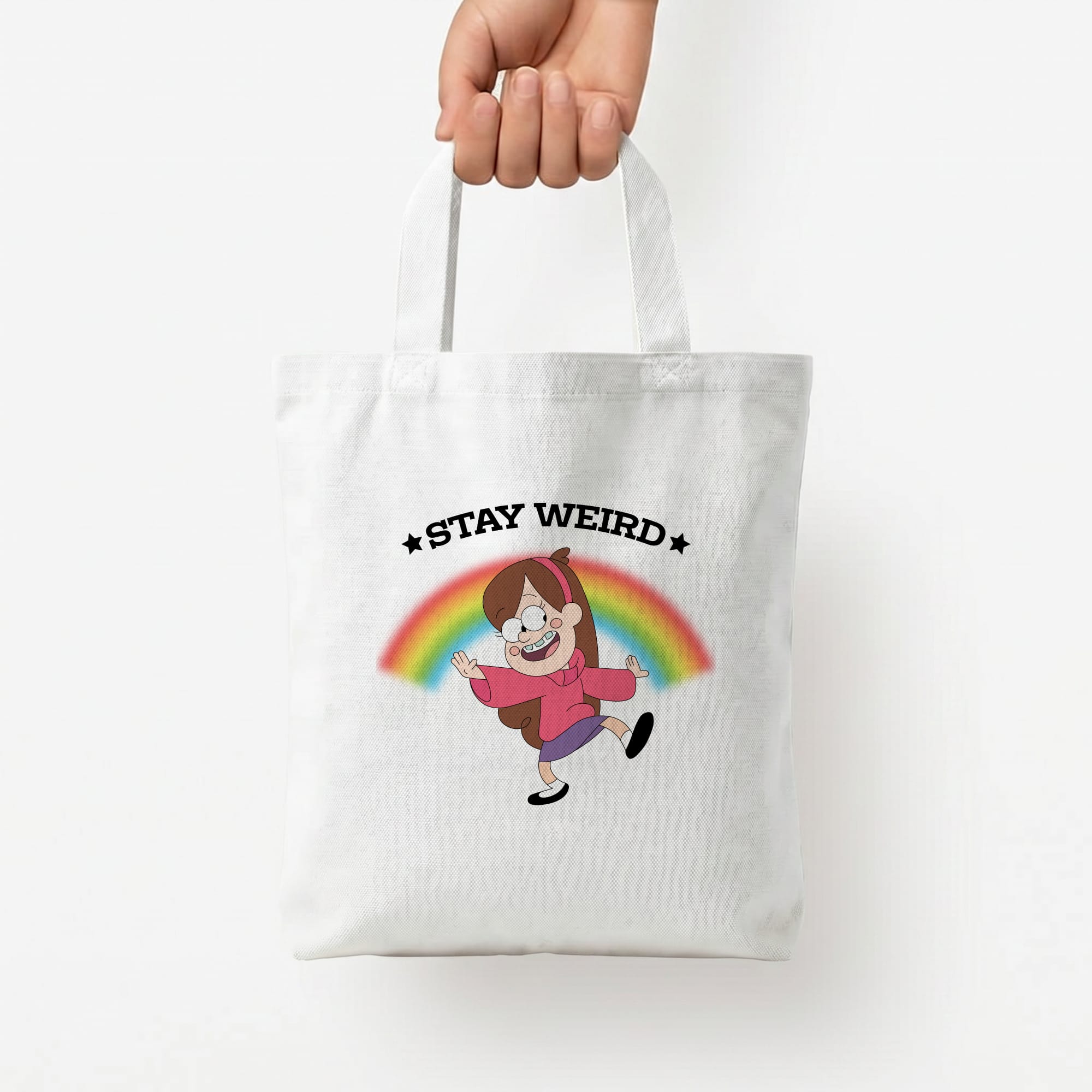 Stay Weird Tote Bag — White / Small