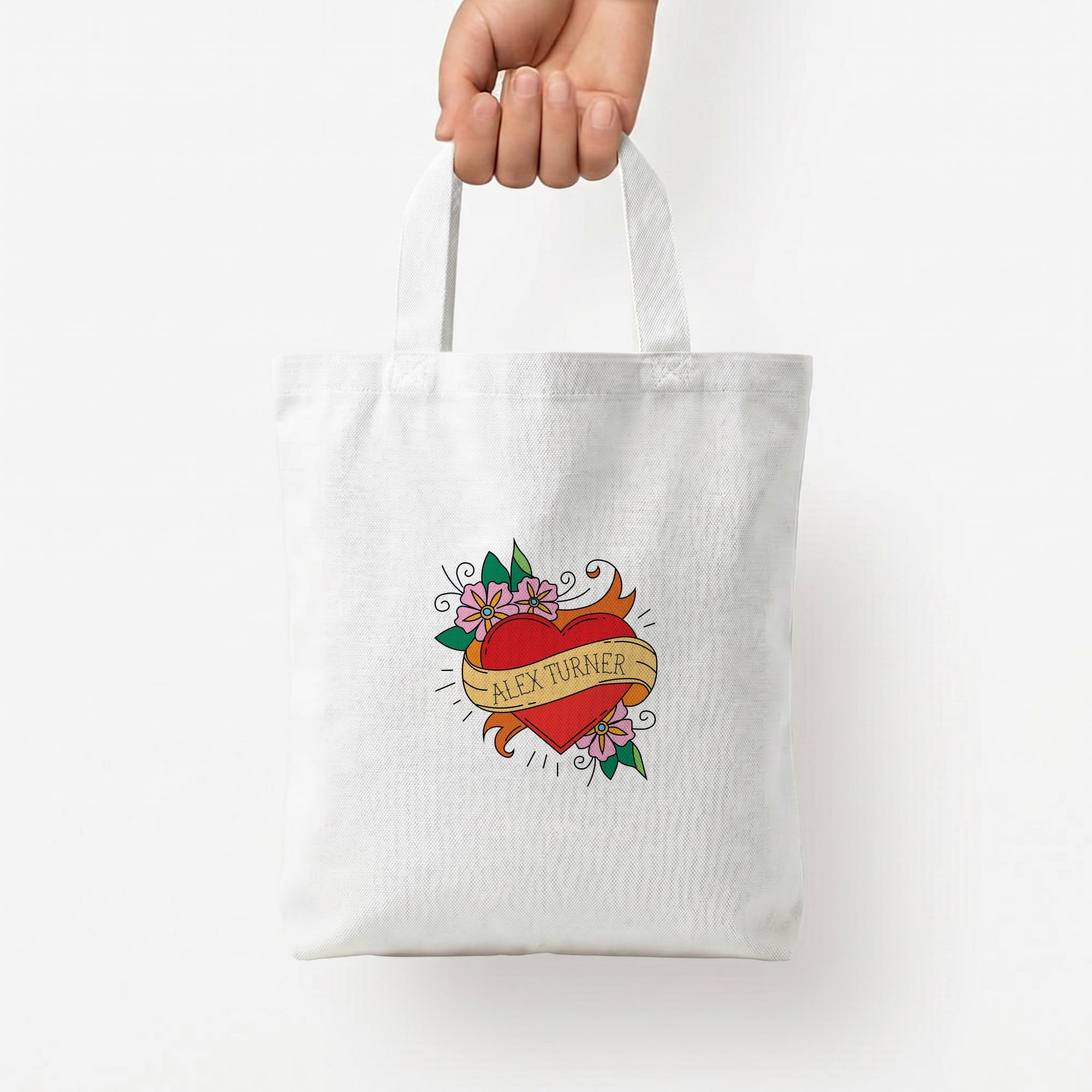 I love Alex Turner Tote Bag — White / Small