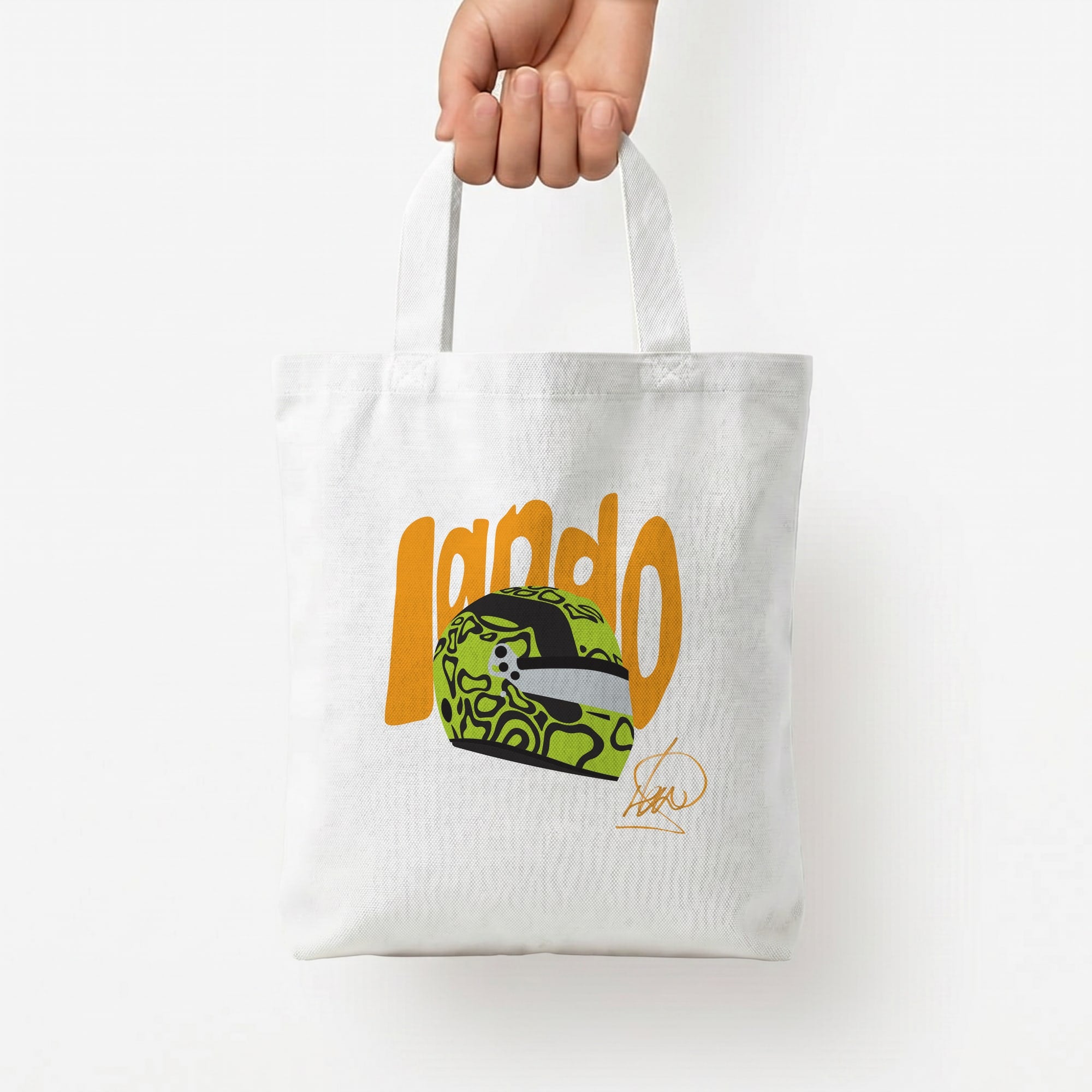 Abstract Lando Tote Bag — White / Small