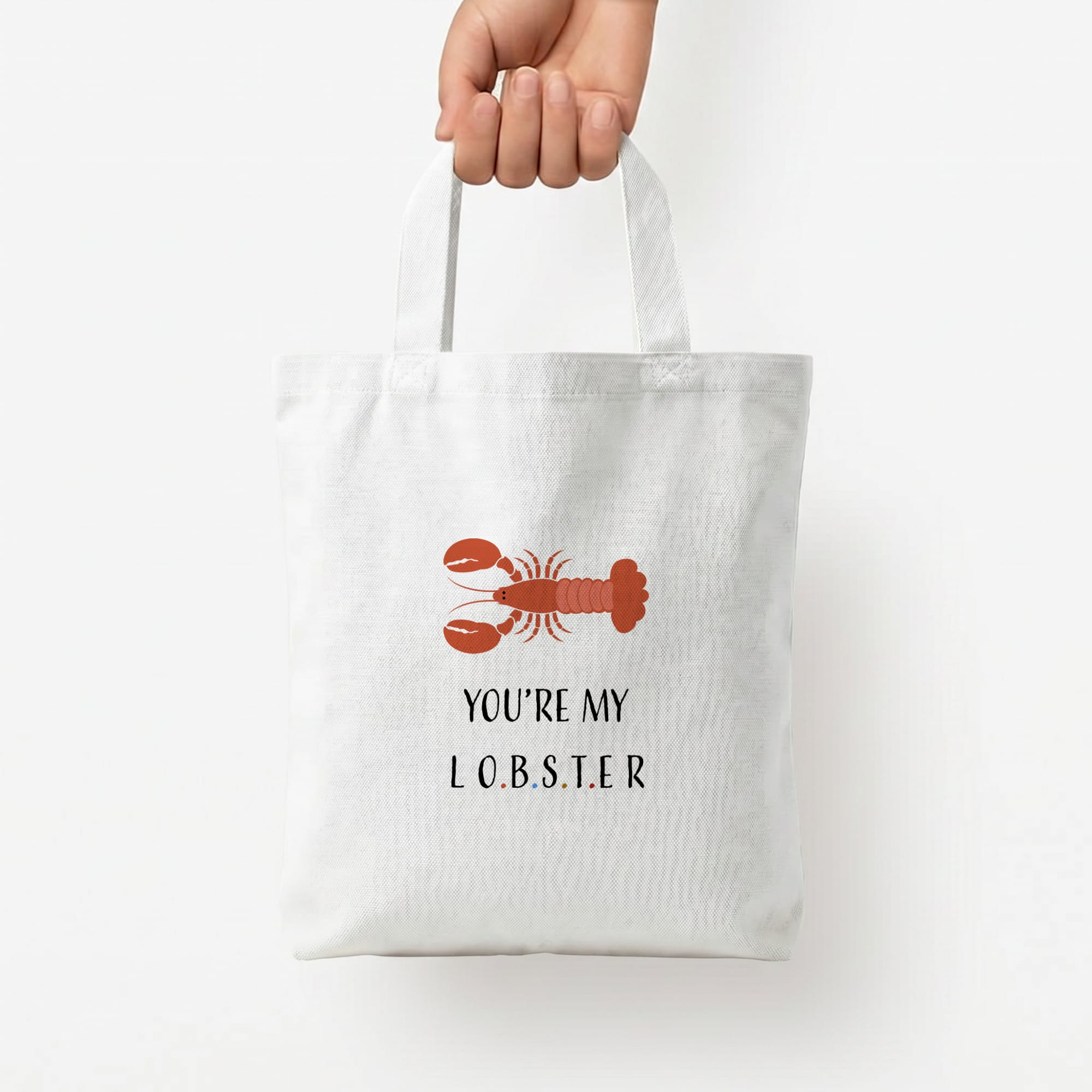 You're My Lobster Tote Bag — White / Small