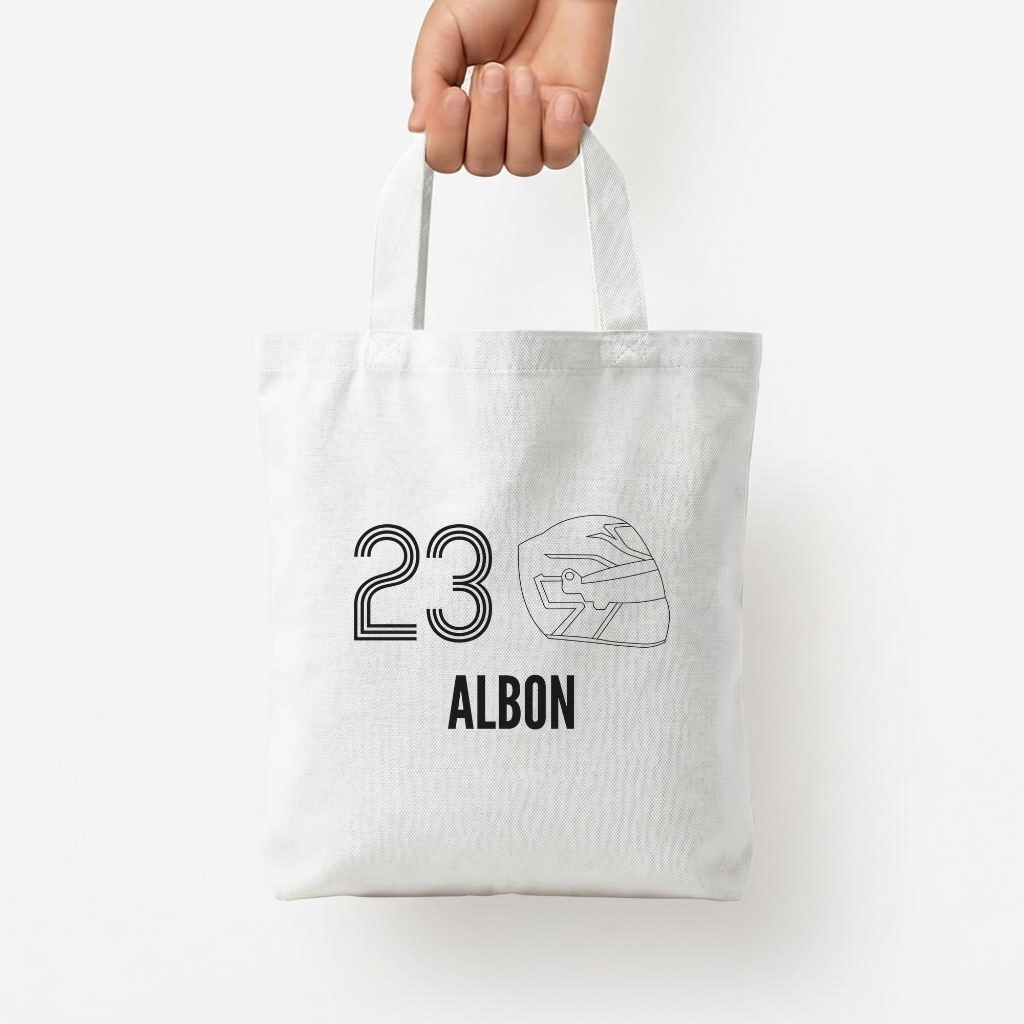 Albon Helmet 2026 Tote Bag — White / Small