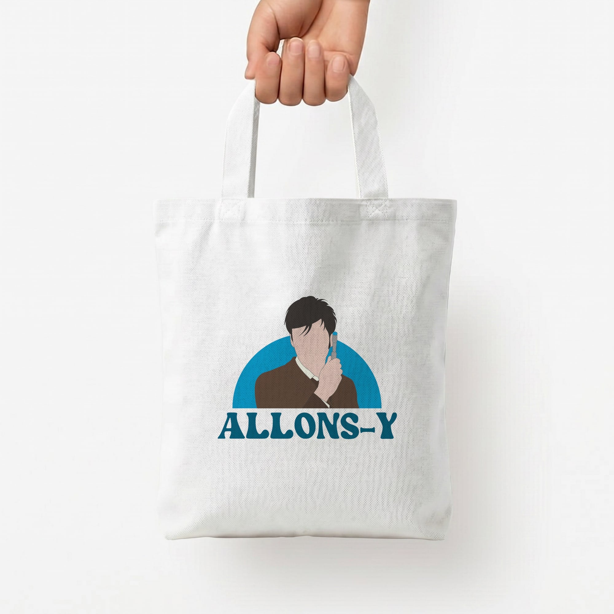 Allons-y Tote Bag — White / Small