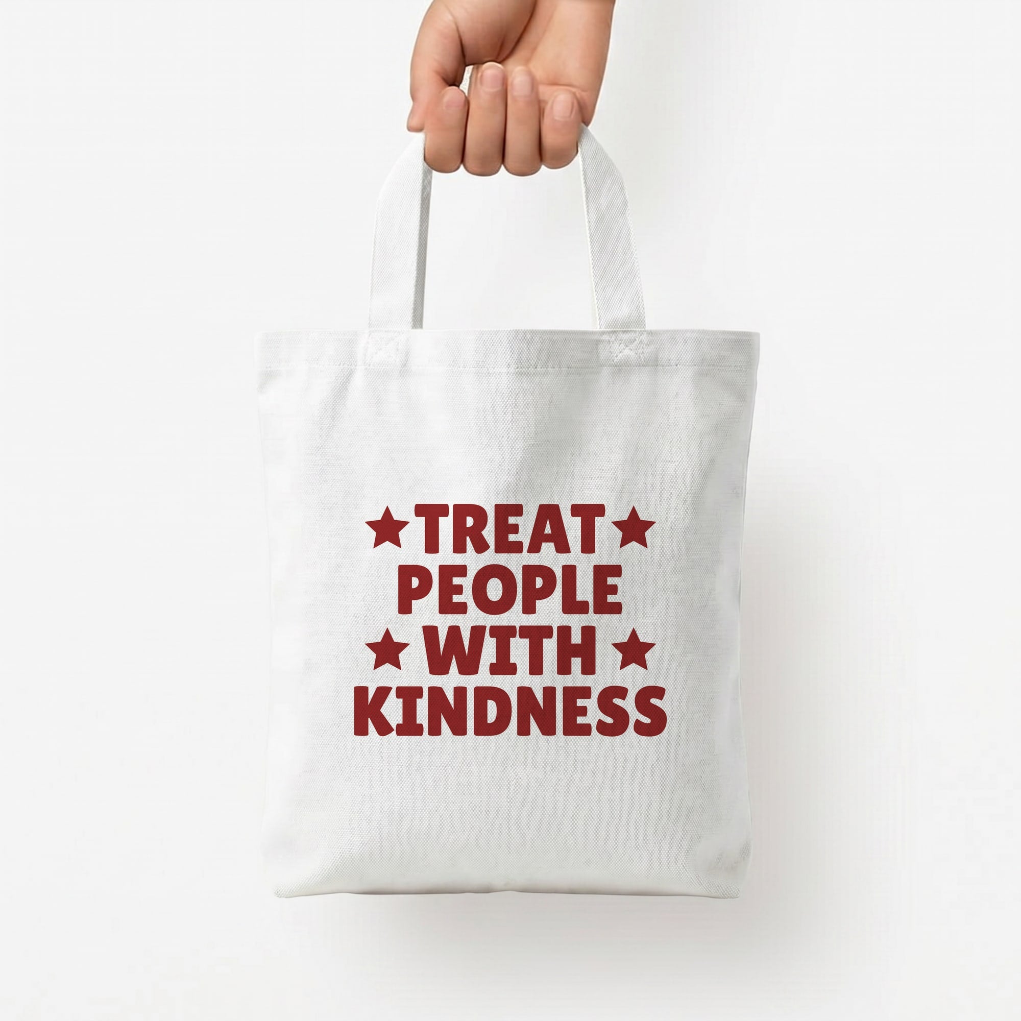 Treat People With Kindness Tote Bag — White / Small