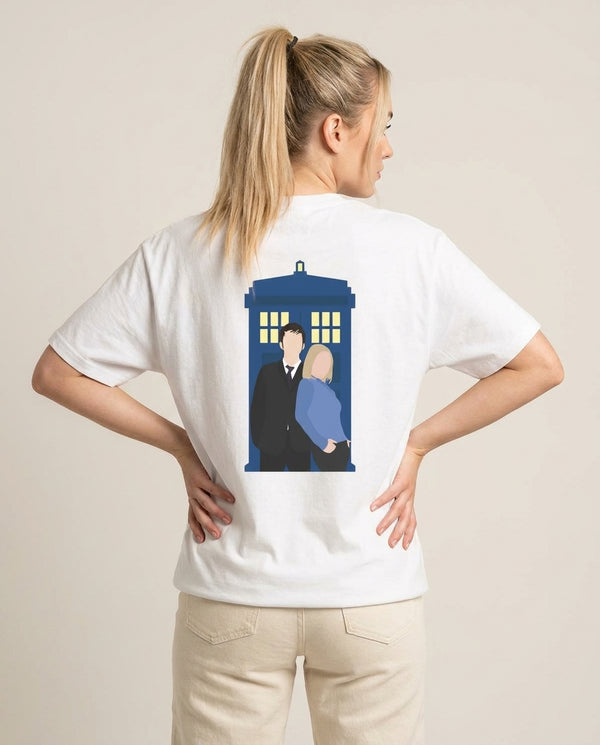 Rose And The Doc T-Shirt — White Back, worn