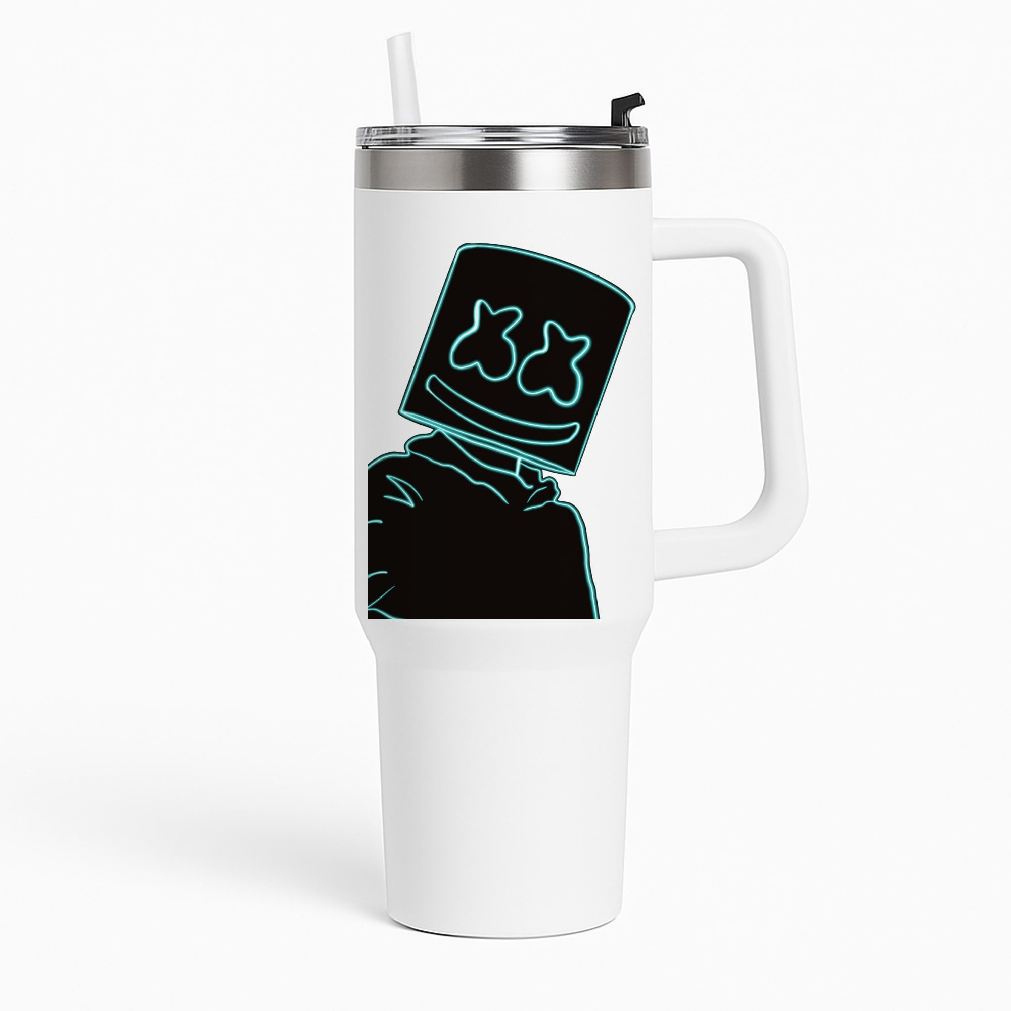 Black White Helmet DJ Neon Tumbler