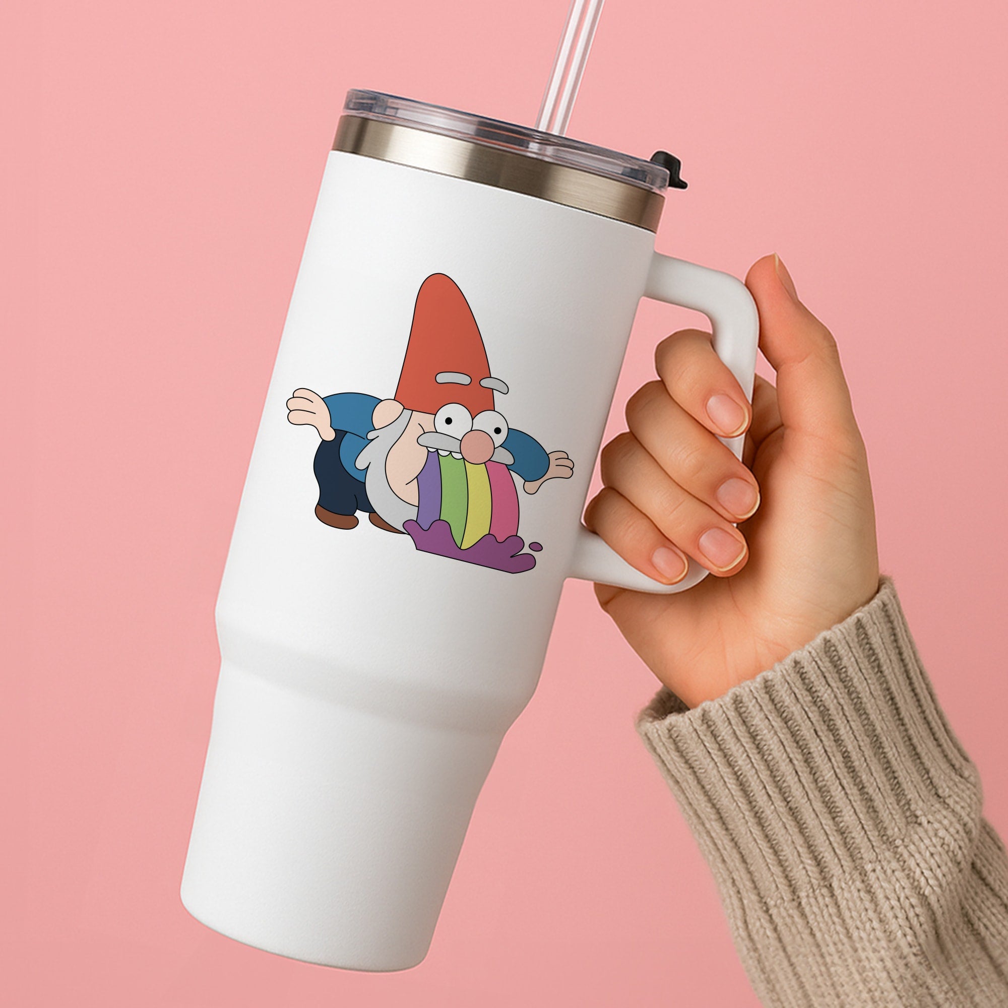 Garden Gnome Rainbow Tumbler