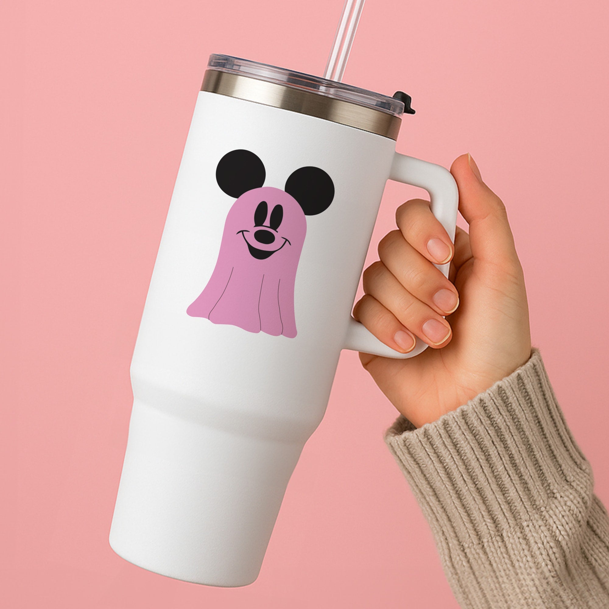 Mouse Ghost Pattern Halloween Tumbler