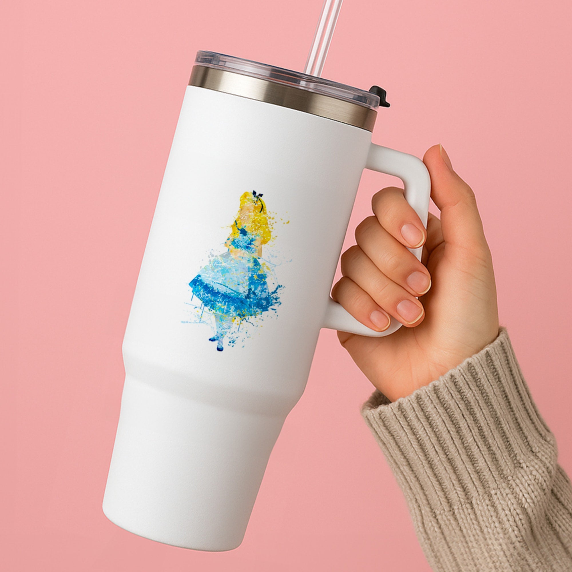 Watercolour Alice in Wonderland Fairytale Tumbler