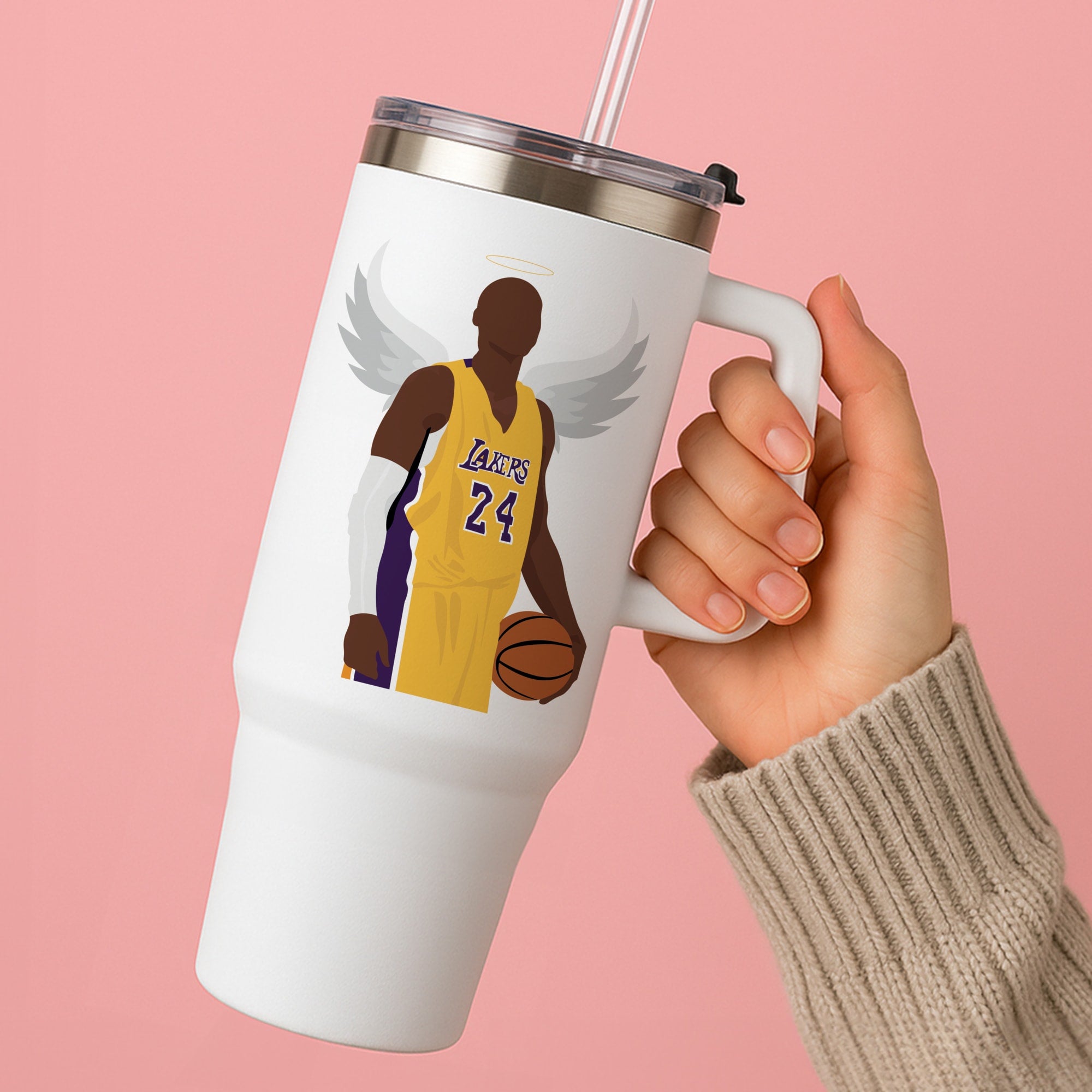 Kobe with wings - Basketball Tumbler