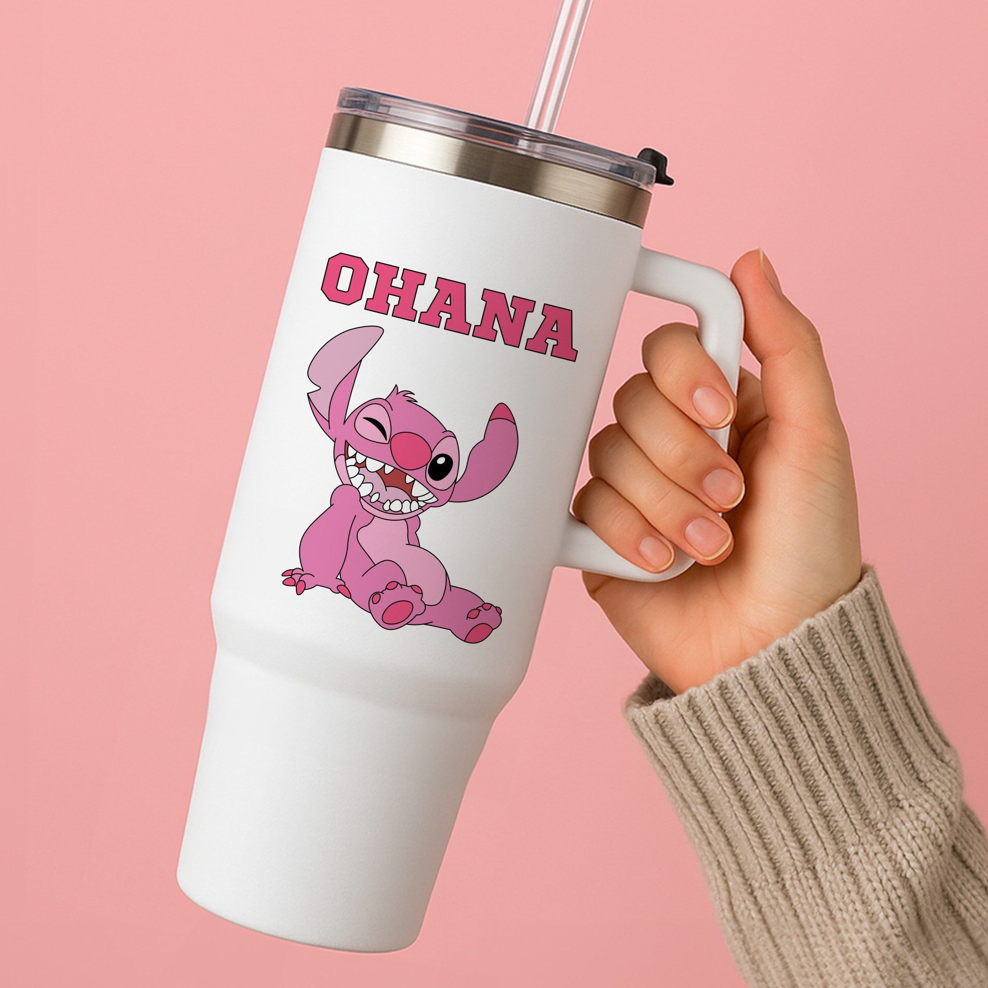 Pink Alien Ohana Tumbler