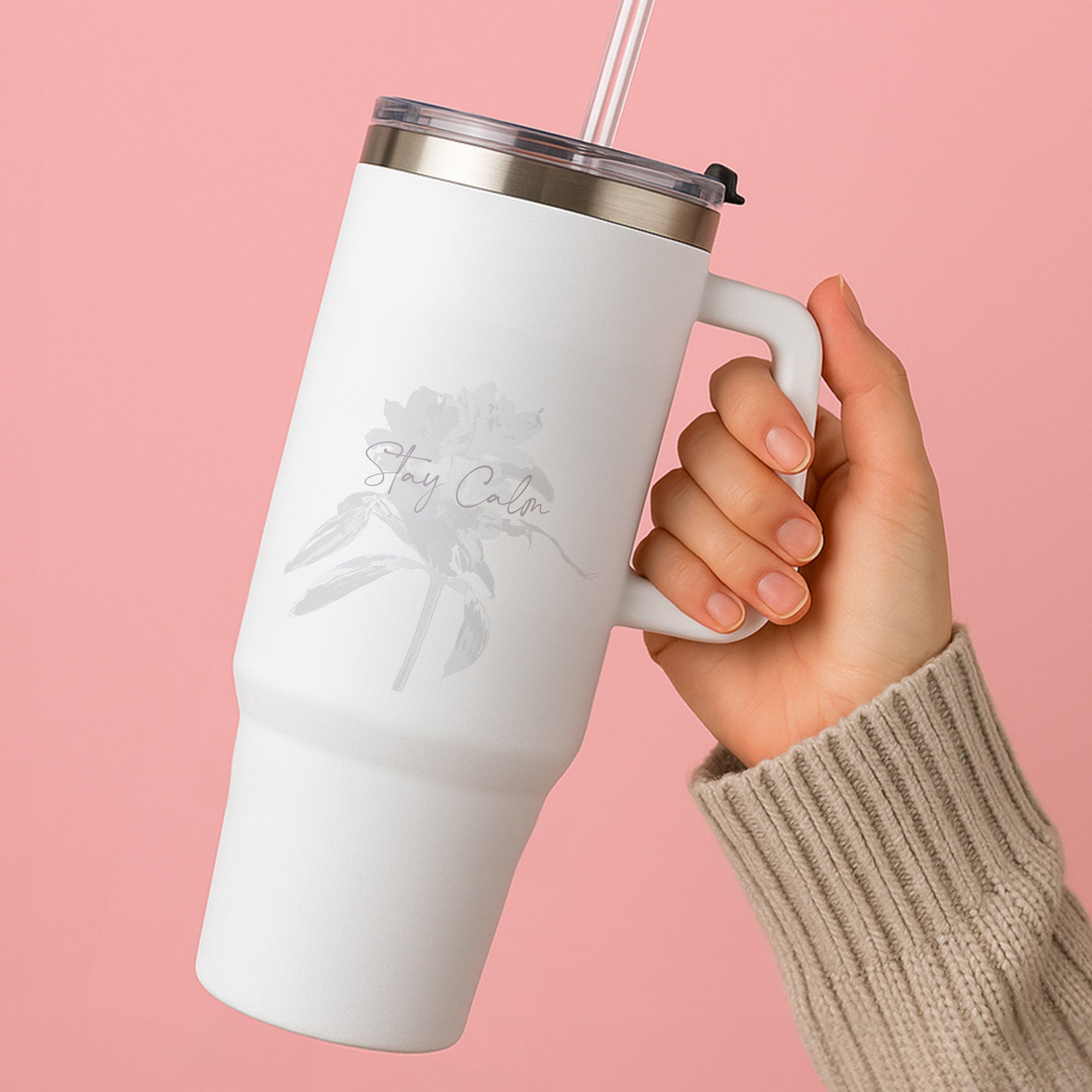 Mauve Stay Calm Tumbler