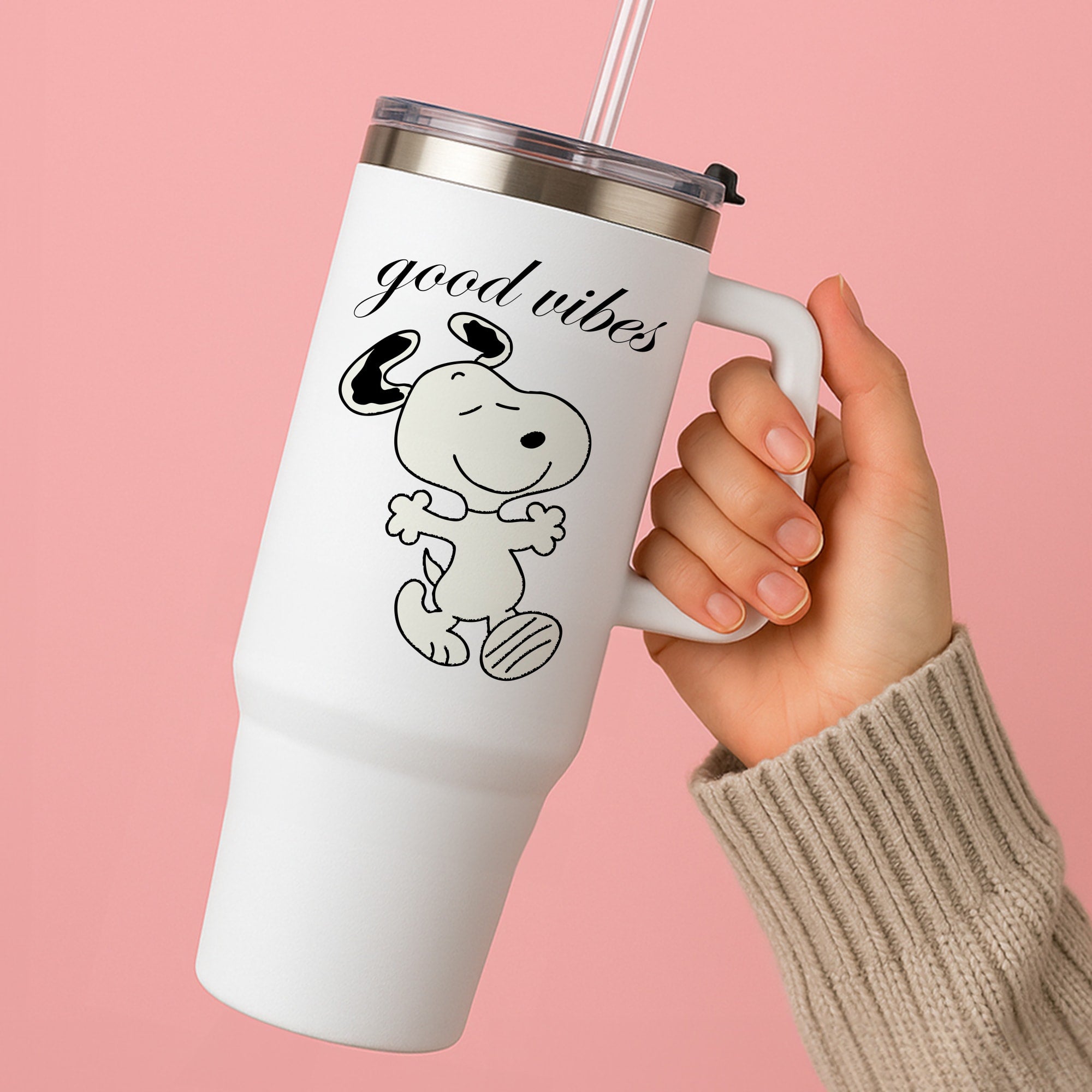 Good Vibes Cartoon Beagle Tumbler