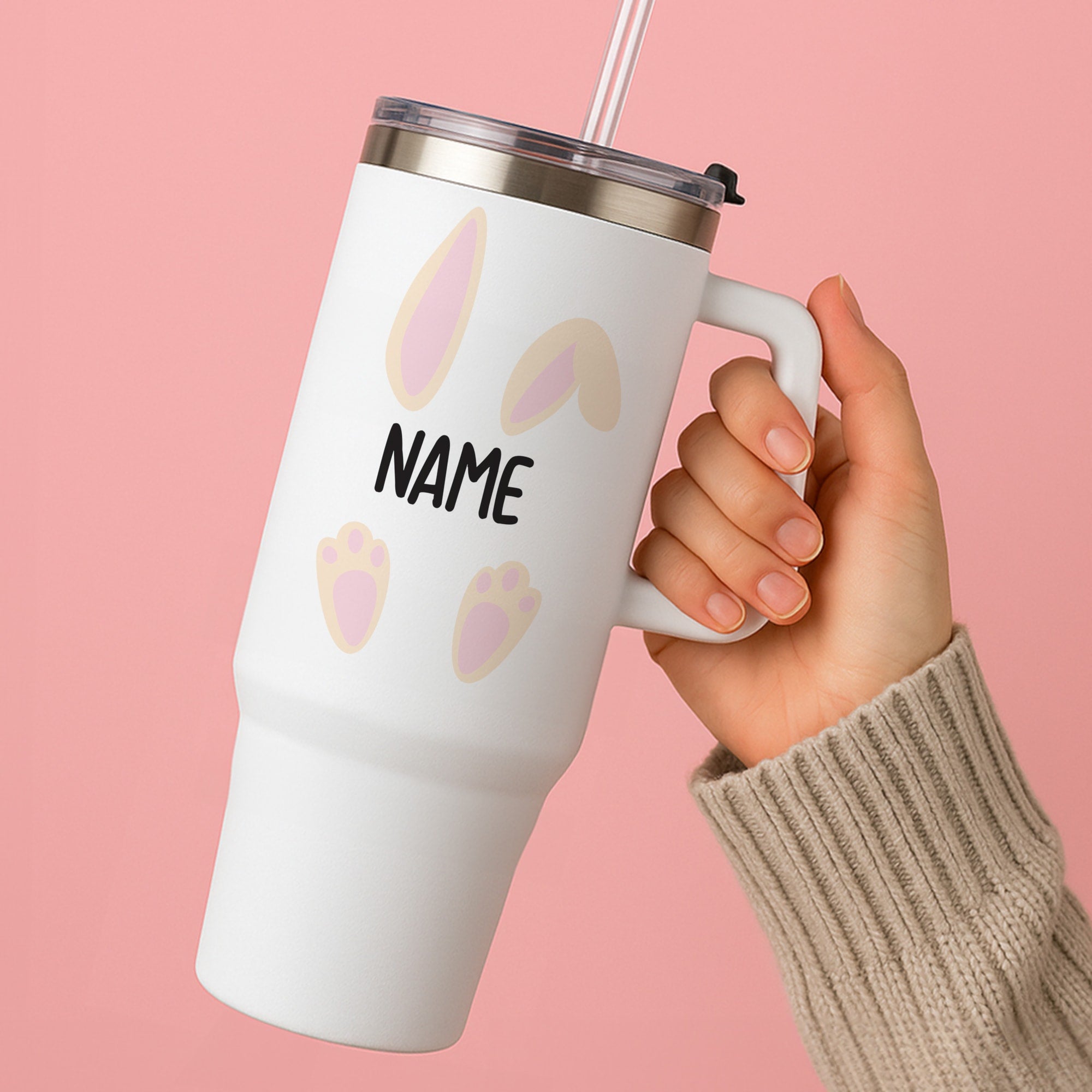 White Bunny Personalised Tumbler