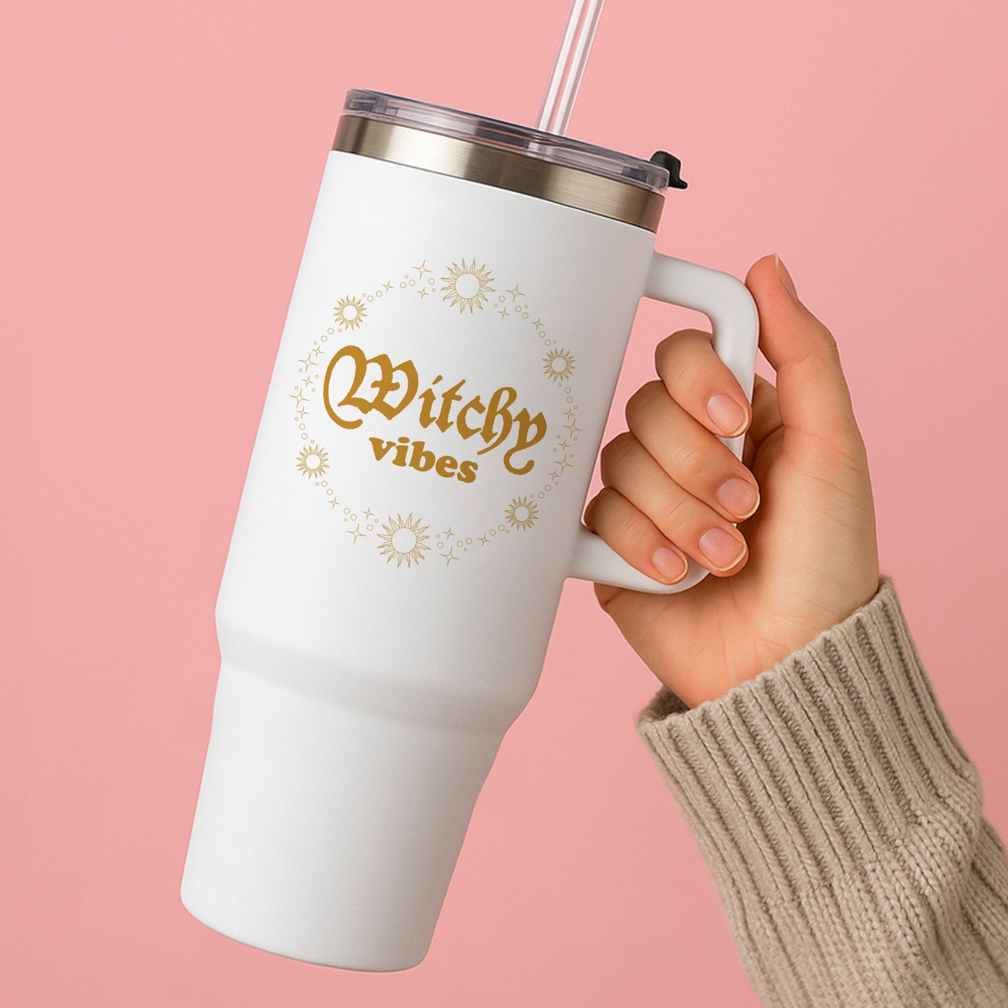 Witchy Vibes Green Tumbler