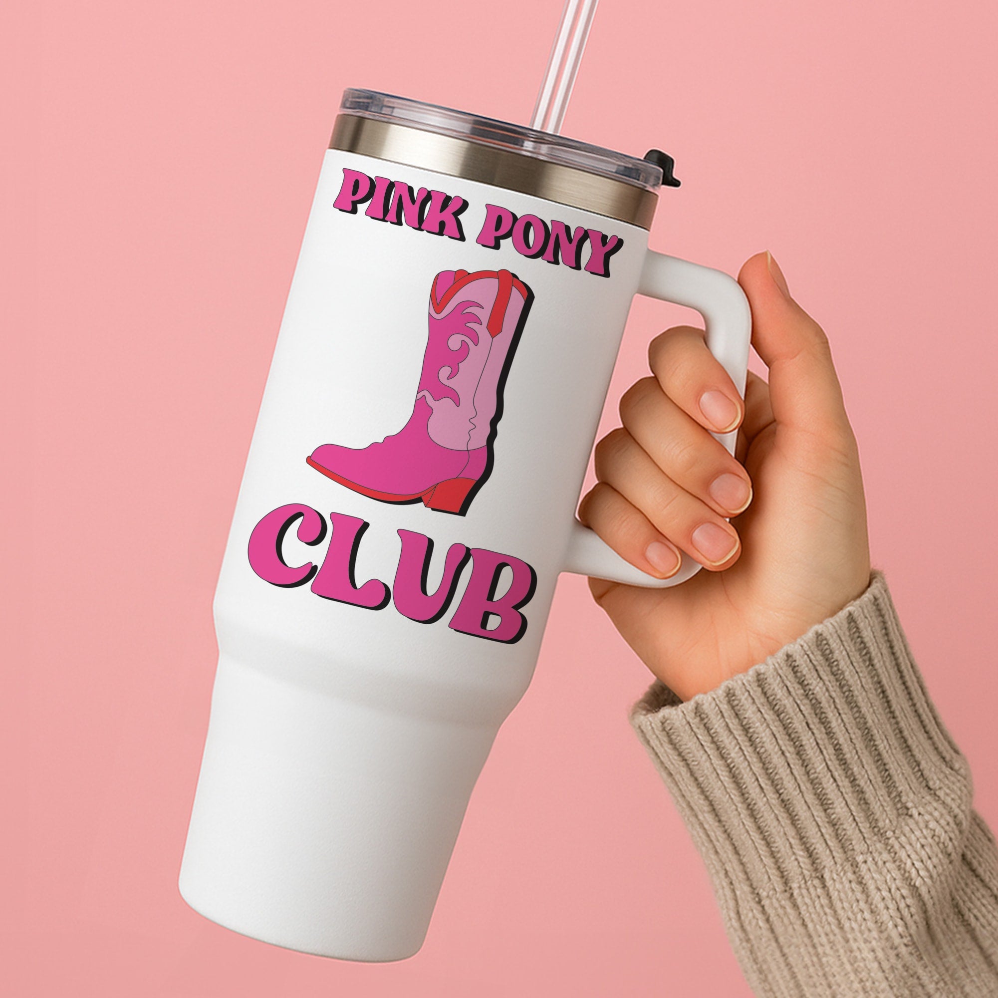 Zebra Print Pink Pony Club Tumbler