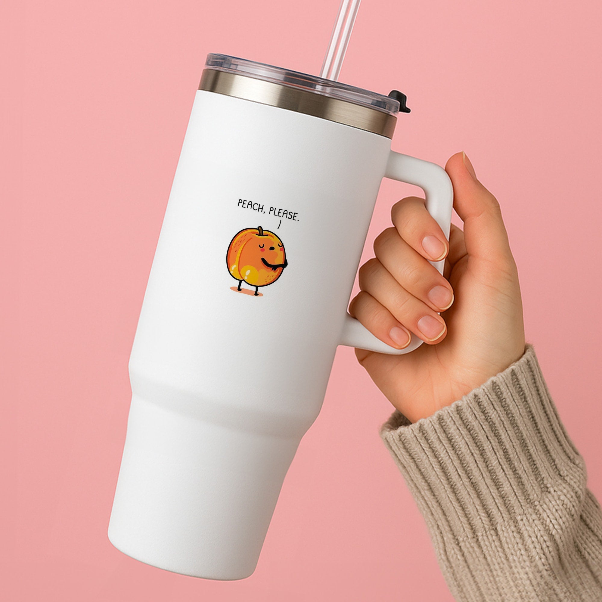 Peach, Please - Funny Pun Tumbler