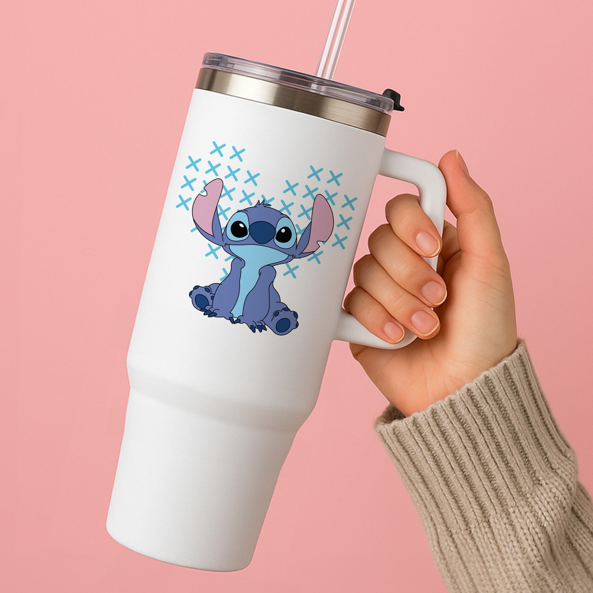 Blue Alien Hearts Tumbler