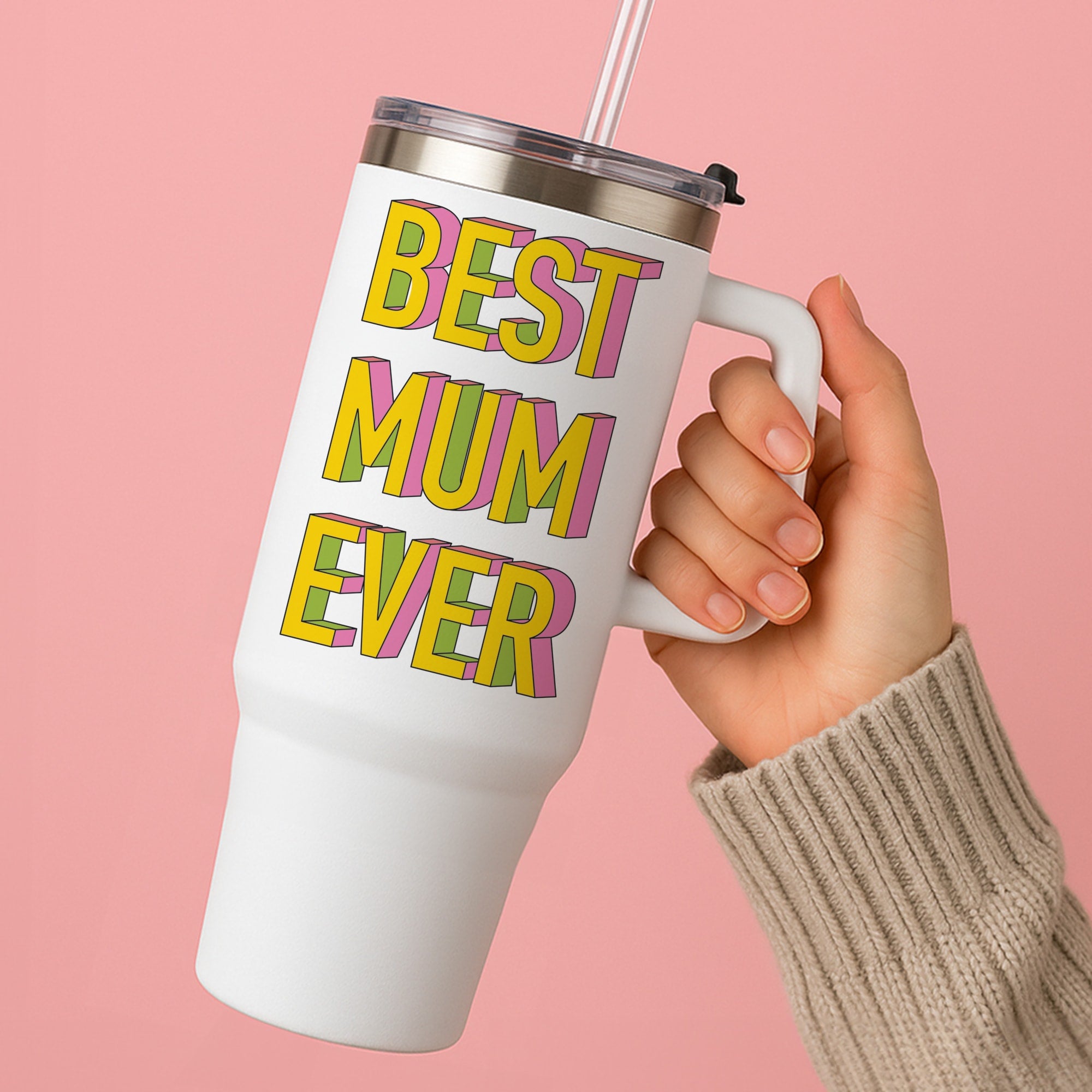 Geometric Best Mum Ever Tumbler