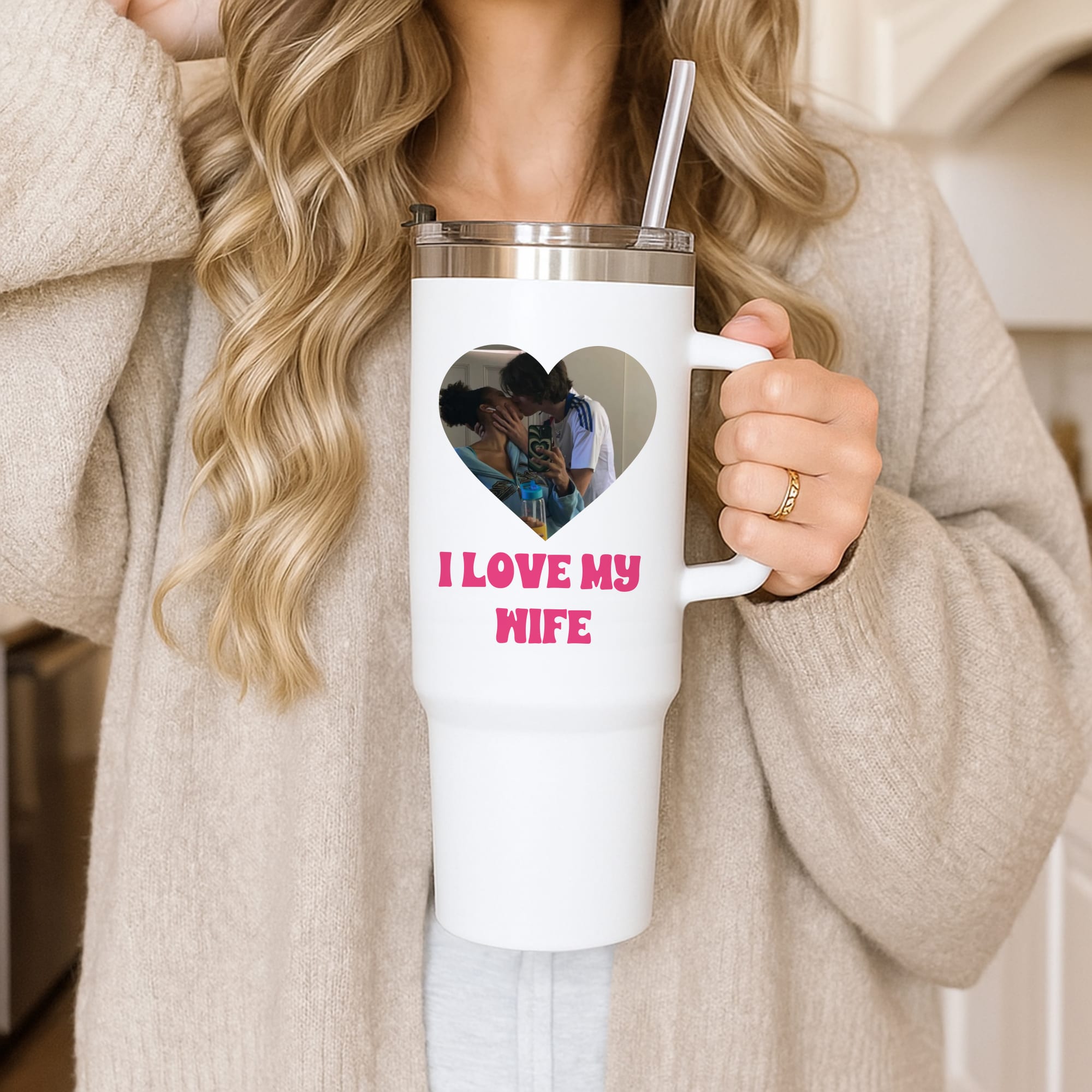 I Love My Wife - Personalised Couples Tumbler