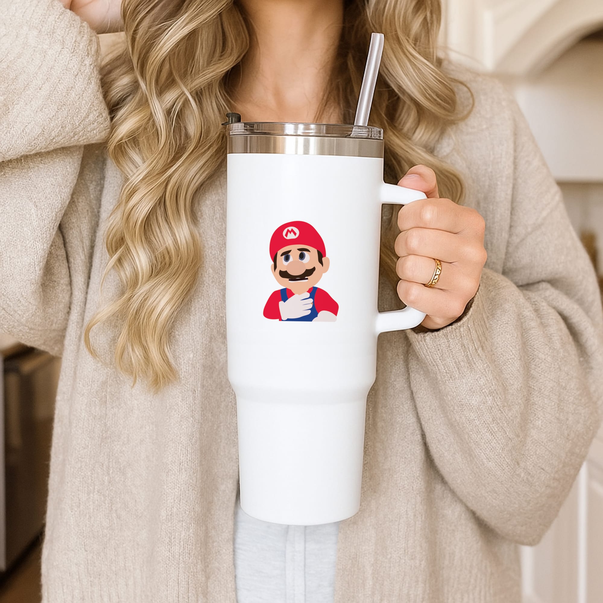 Worried Mario Tumbler