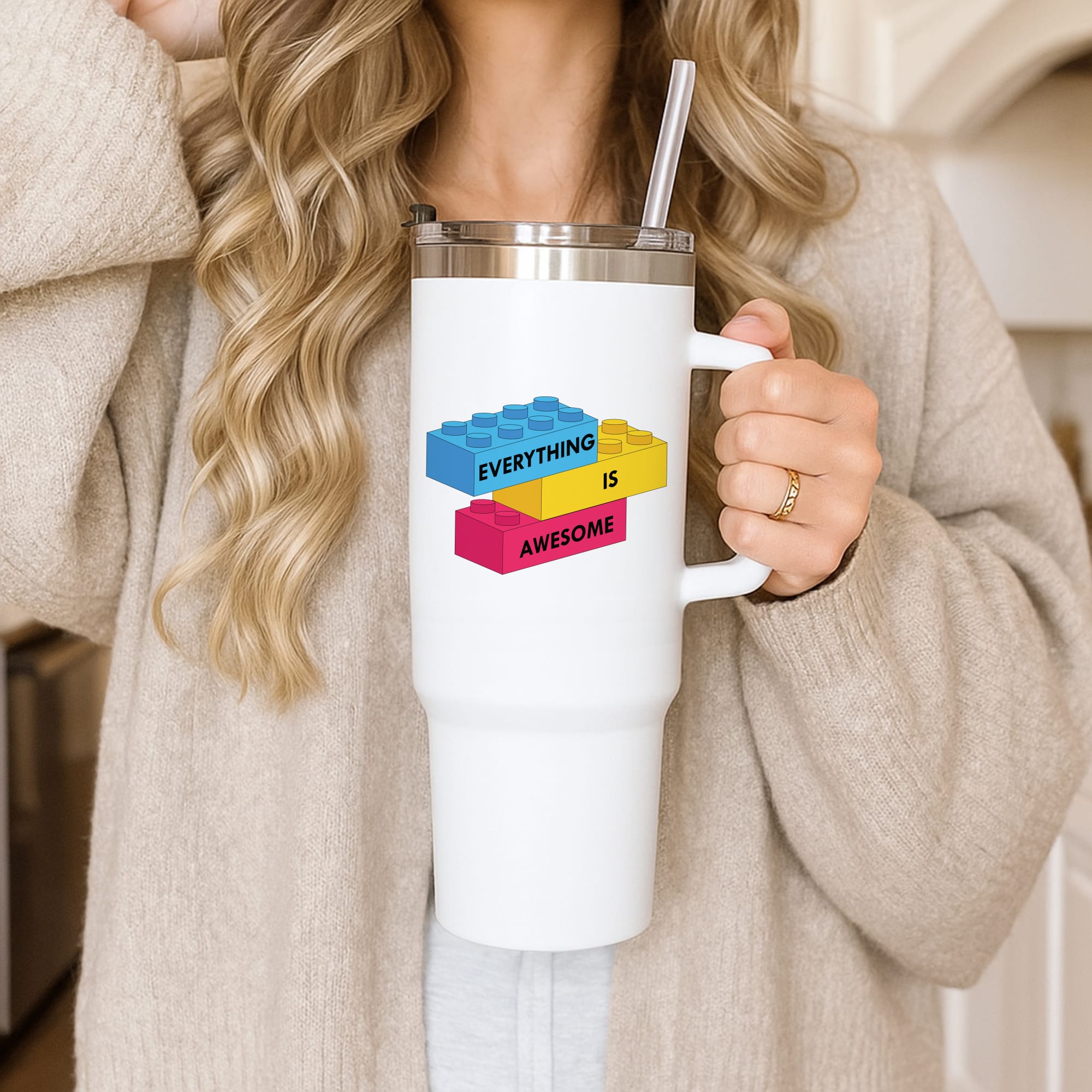 Everything Is Awesome Bricks Tumbler