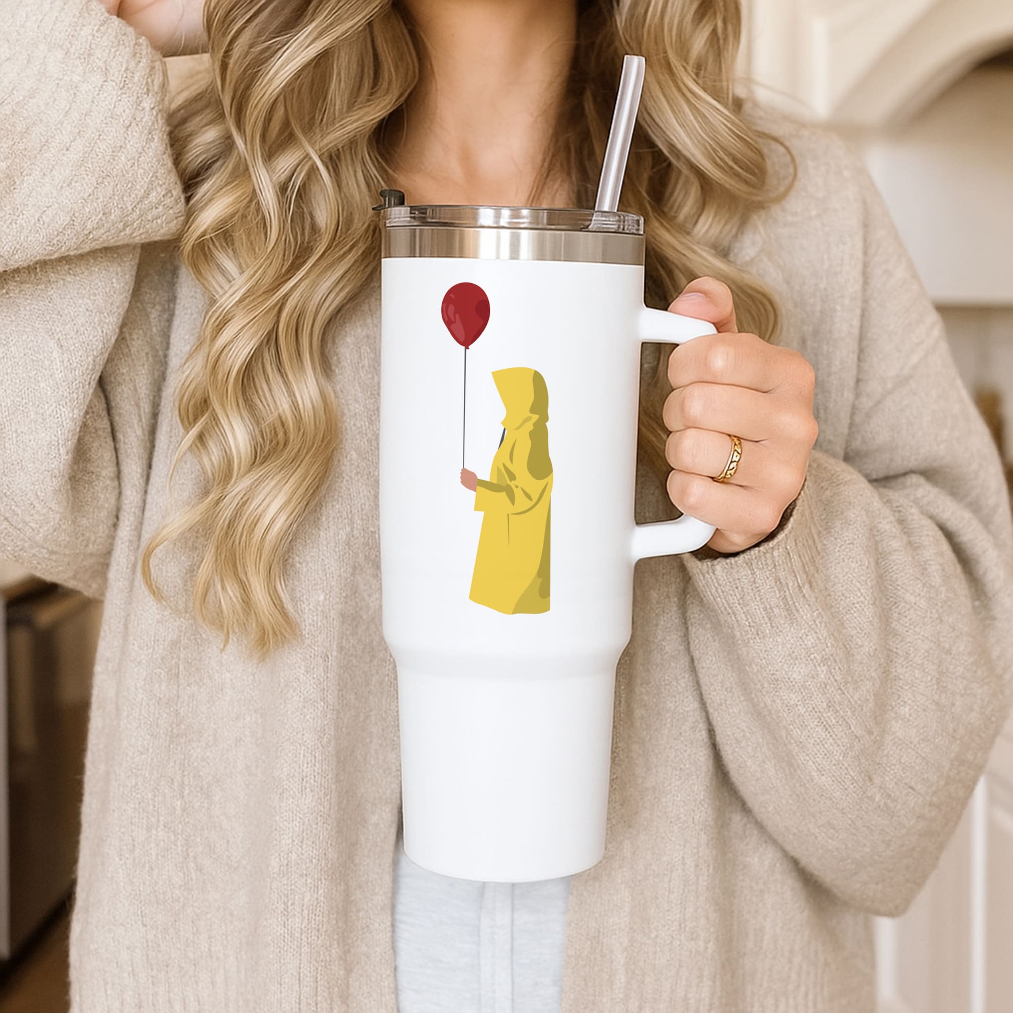 Holding Balloon - Clown Tumbler