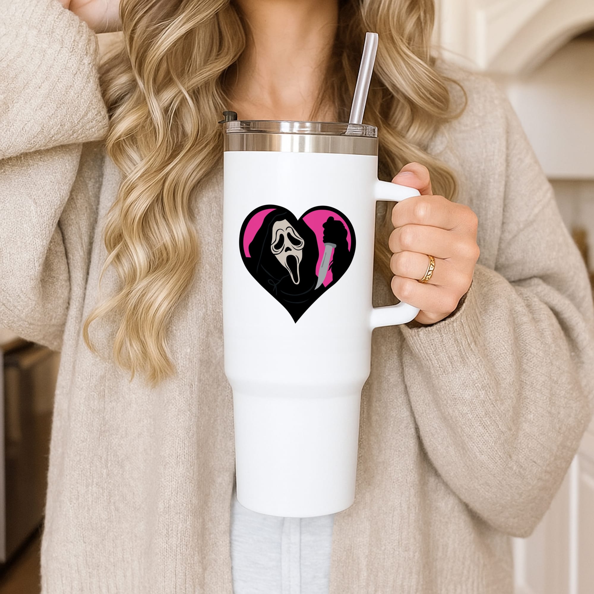 Heart face - Halloween Tumbler