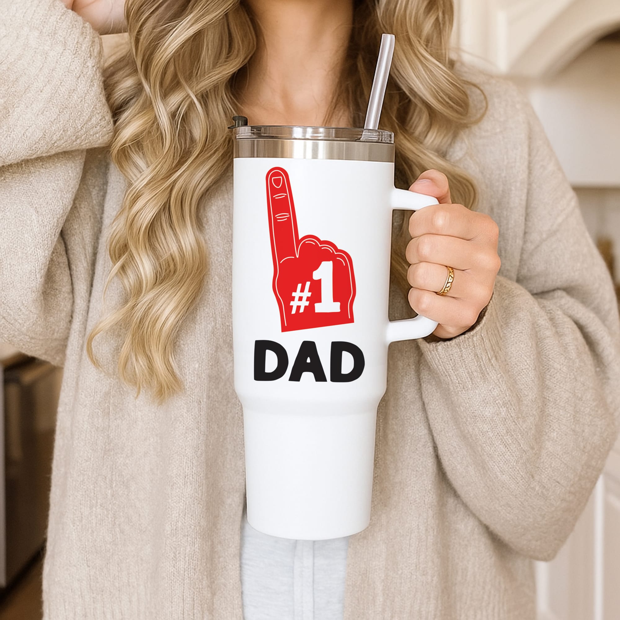 #1 Dad Foam Finger Tumbler