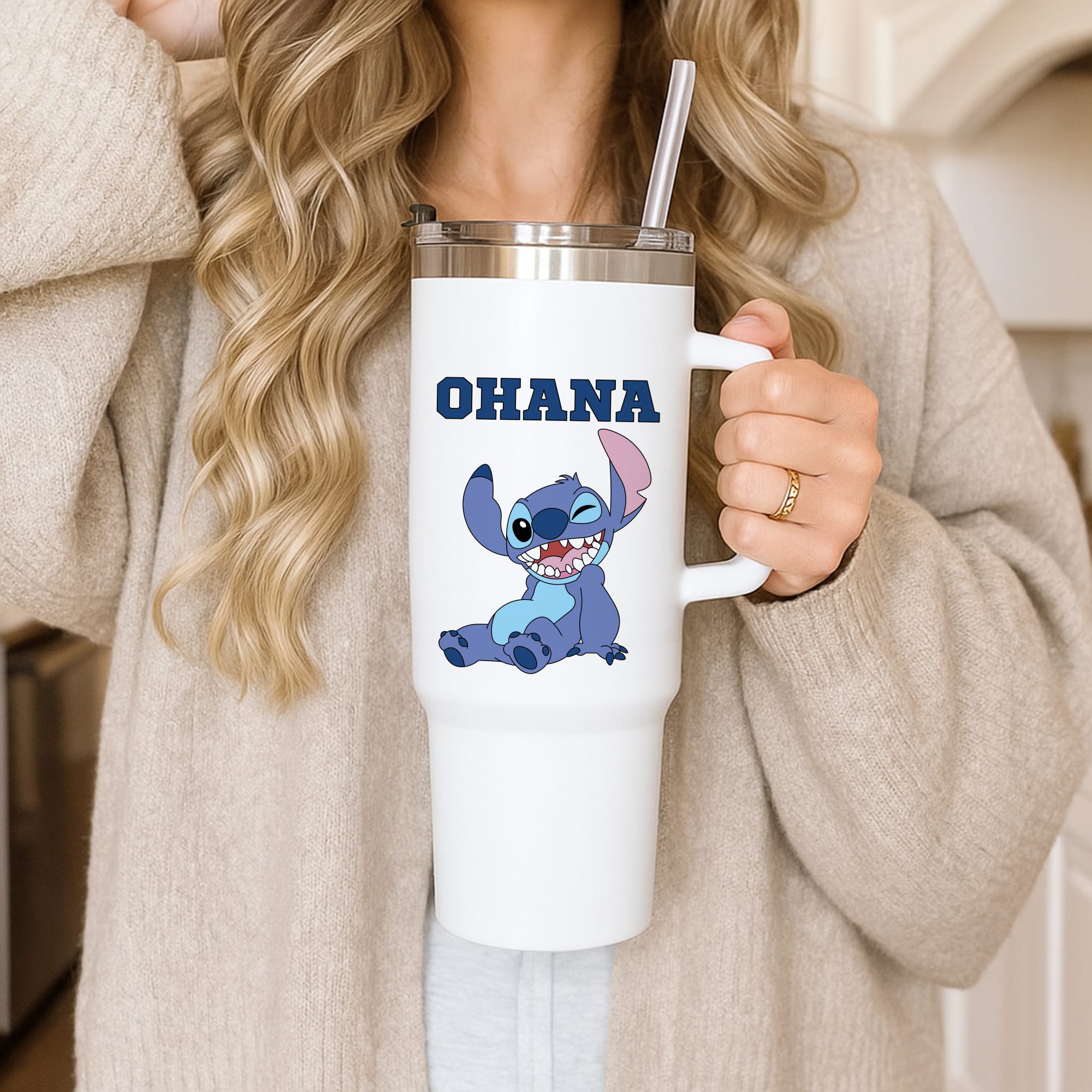 Blue Alien Ohana Tumbler