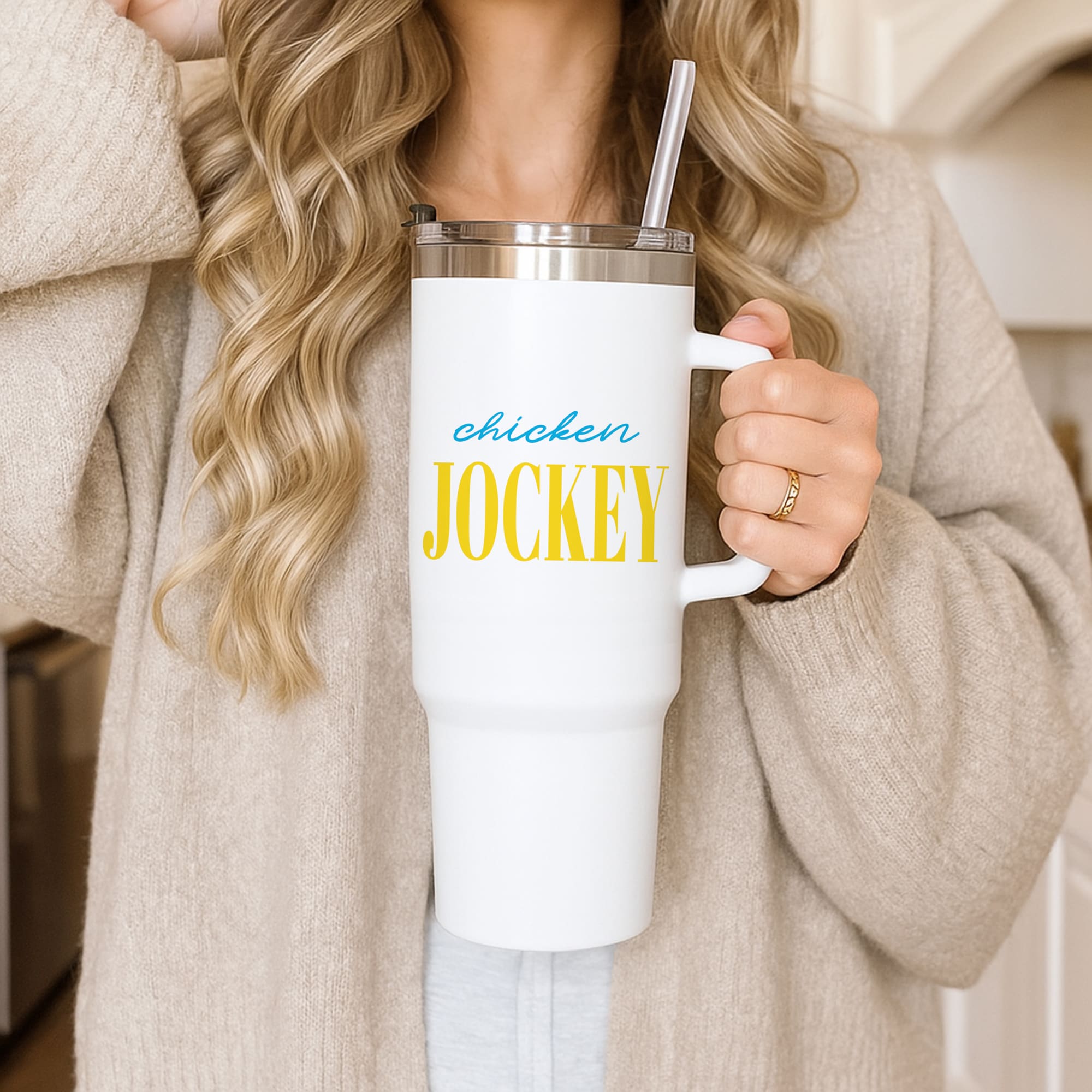 Chicken Jockey Blue Tumbler
